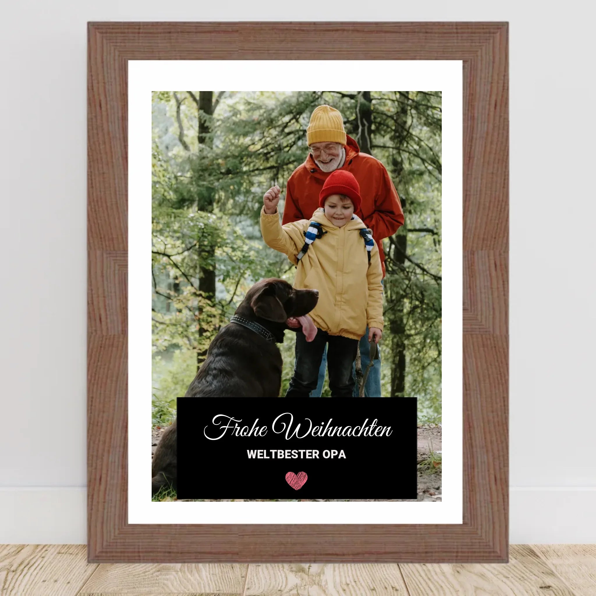 Opa Foto Weihnachtsgeschenk Poster mit Bilderrahmen personalisierbar - Cantty
