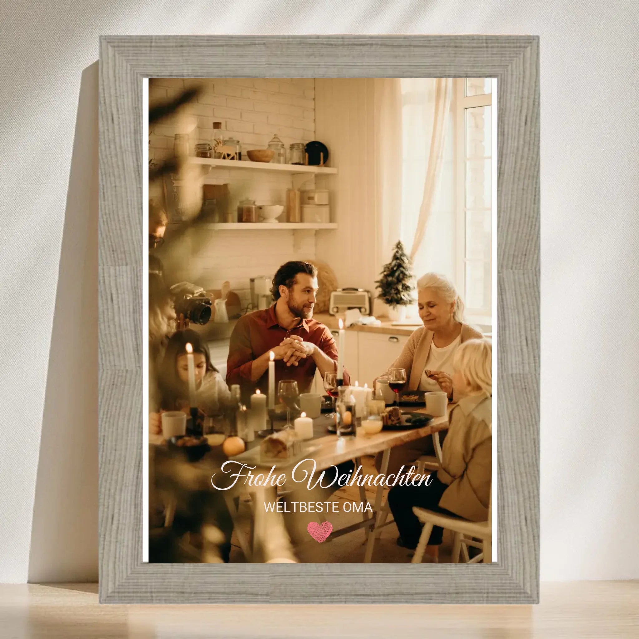 Oma Foto Weihnachtsgeschenk Poster mit Bilderrahmen personalisierbar - Cantty
