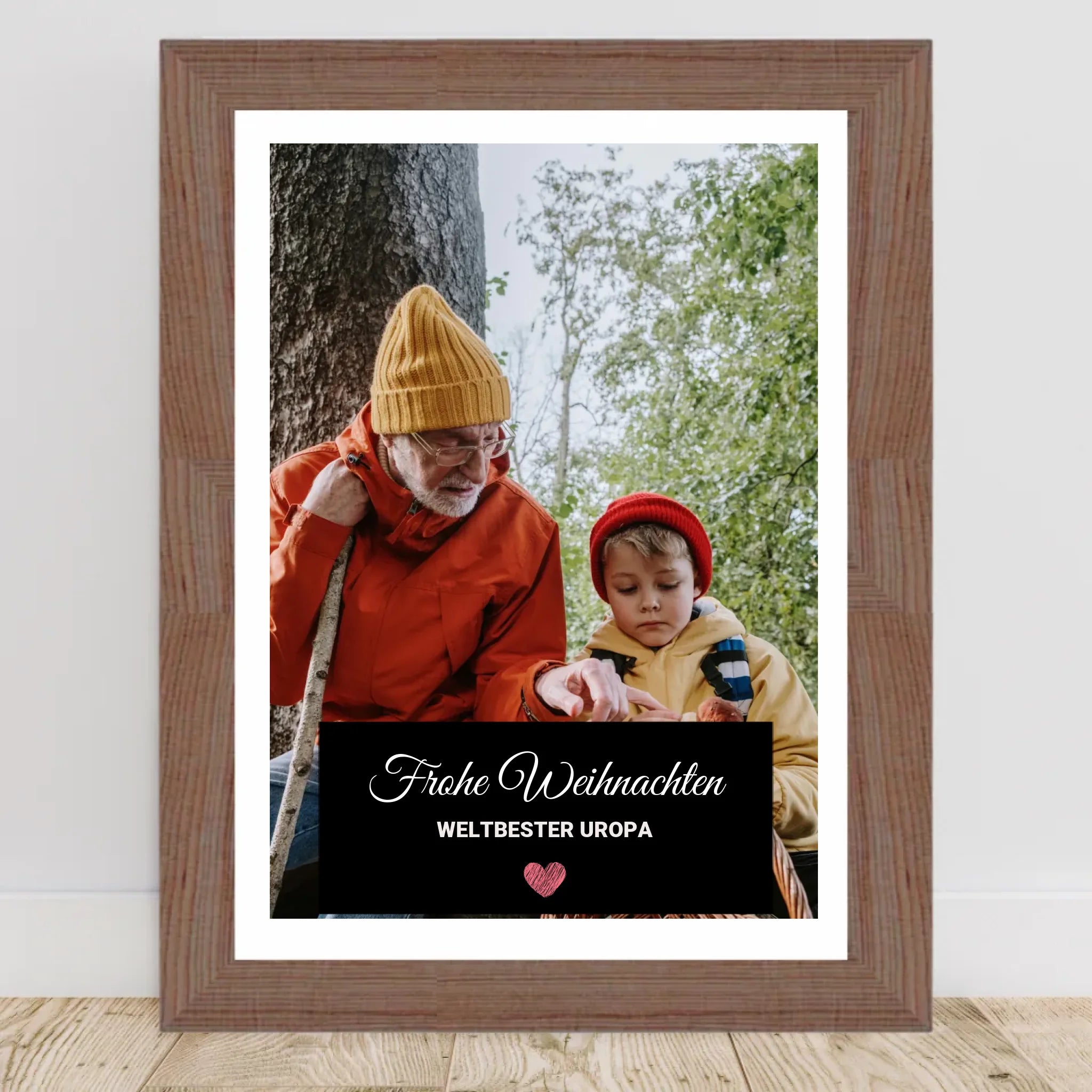 Weihnachtsgeschenk Uropa Foto Poster mit Bilderrahmen personalisierbar - Cantty