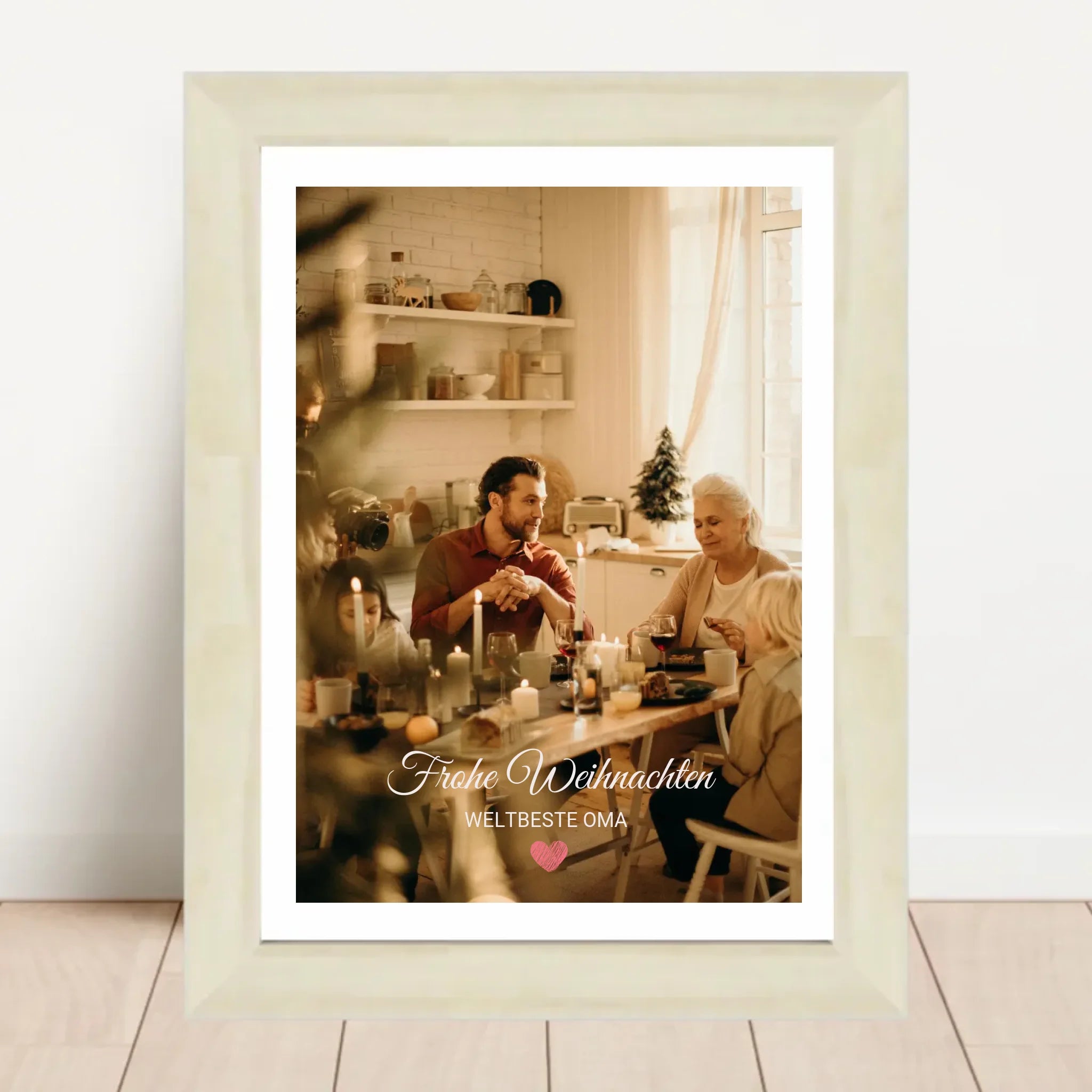Oma Foto Weihnachtsgeschenk Poster mit Bilderrahmen personalisierbar - Cantty