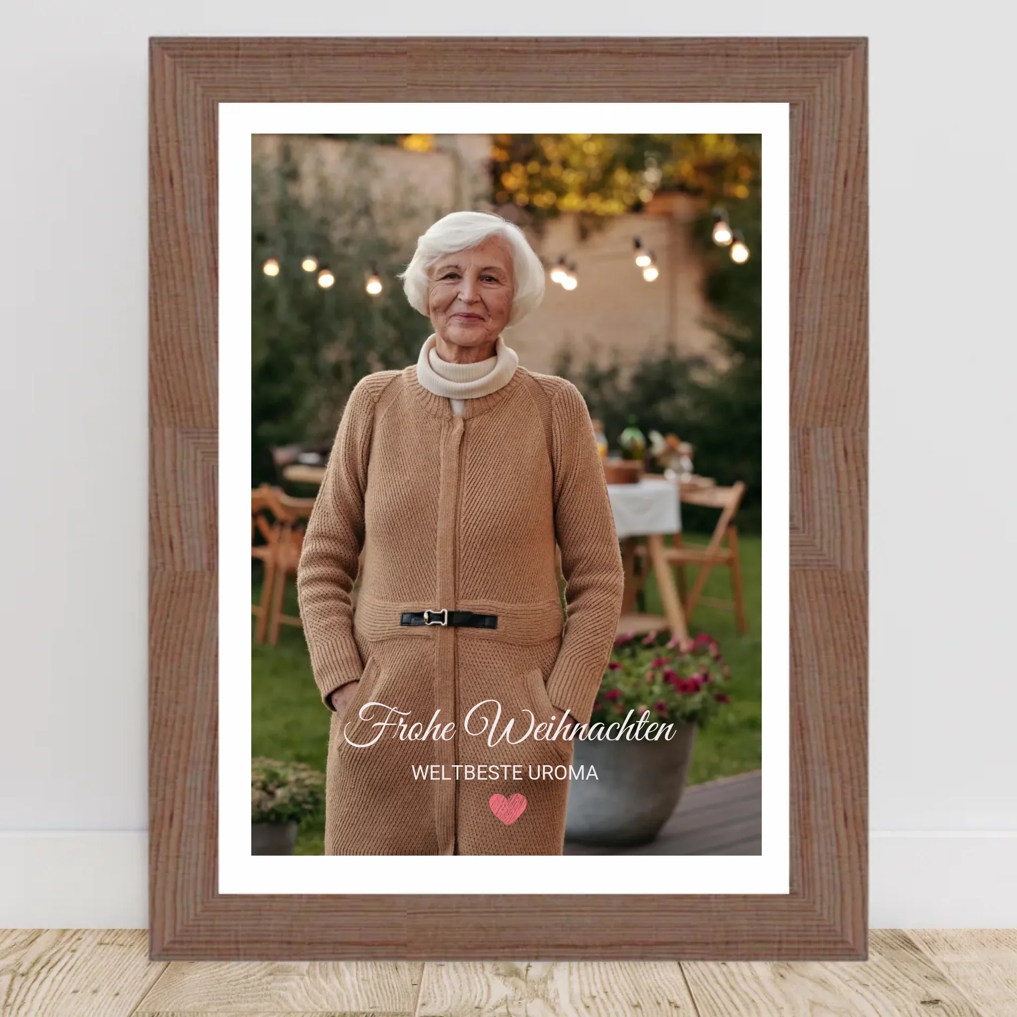 Uroma Foto Weihnachtsgeschenk Poster mit Bilderrahmen personalisierbar - Cantty