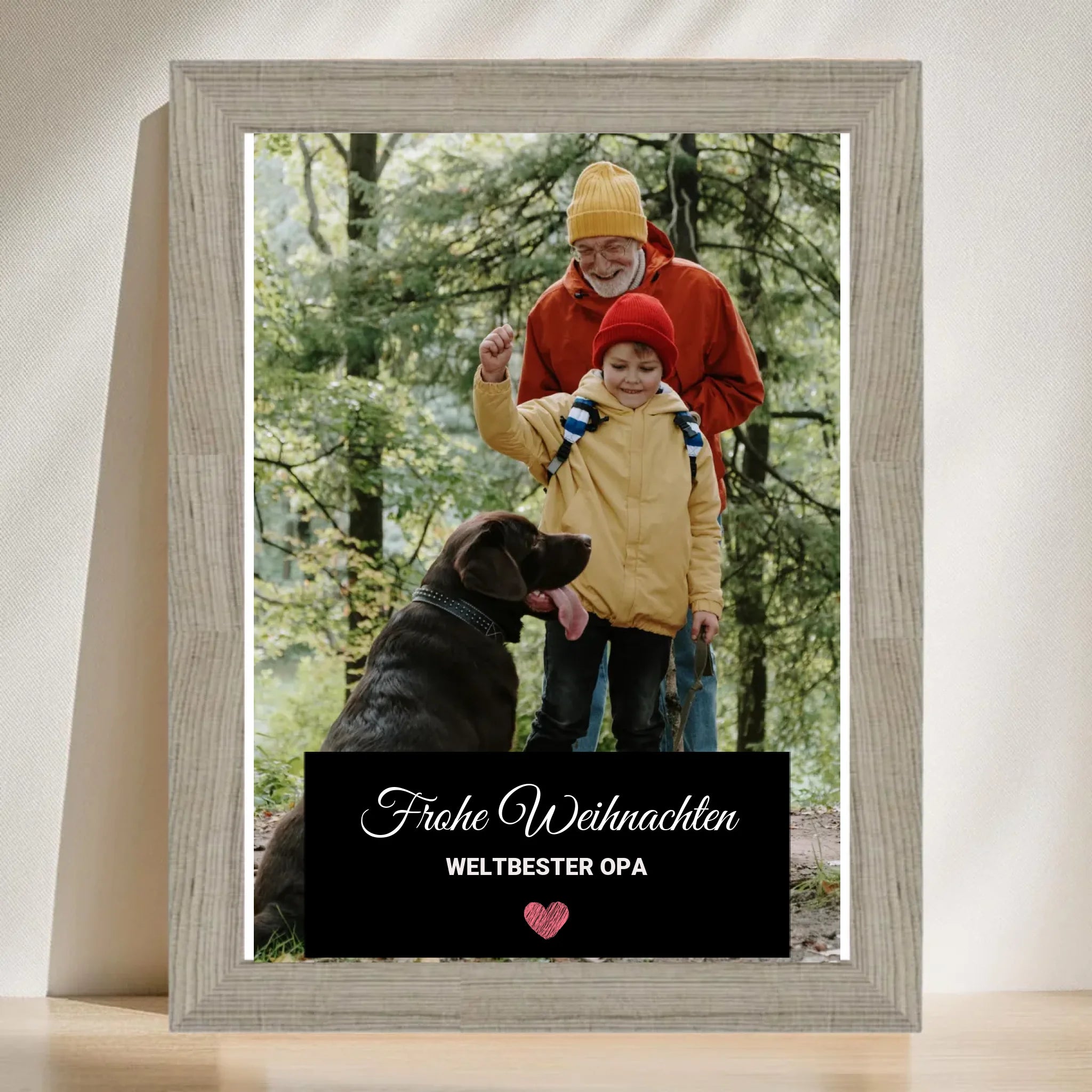 Opa Foto Weihnachtsgeschenk Poster mit Bilderrahmen personalisierbar - Cantty