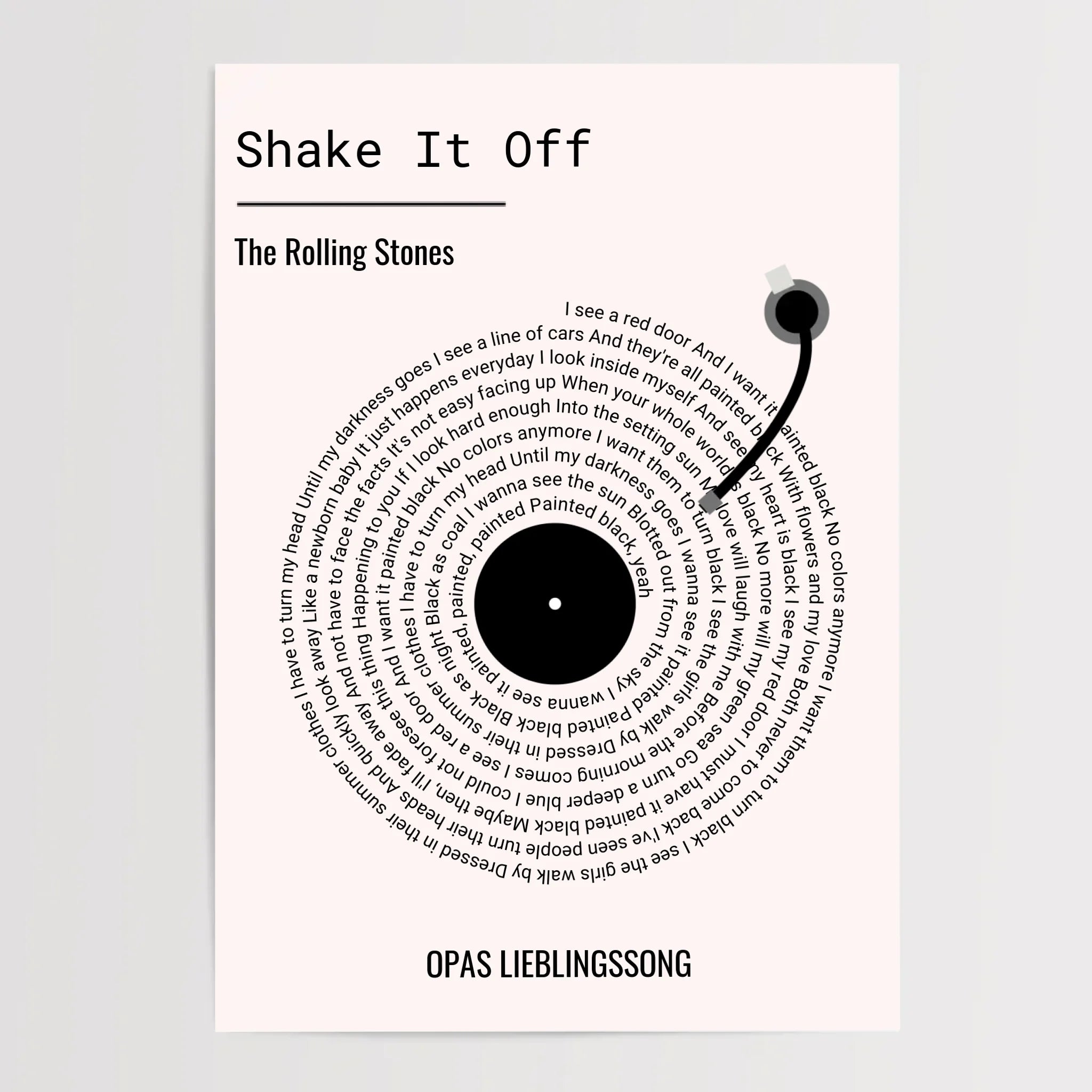 Opa Lieblingssong Musikposter Geschenk zum Geburtstag, Vatertag & Weihnachten - Cantty