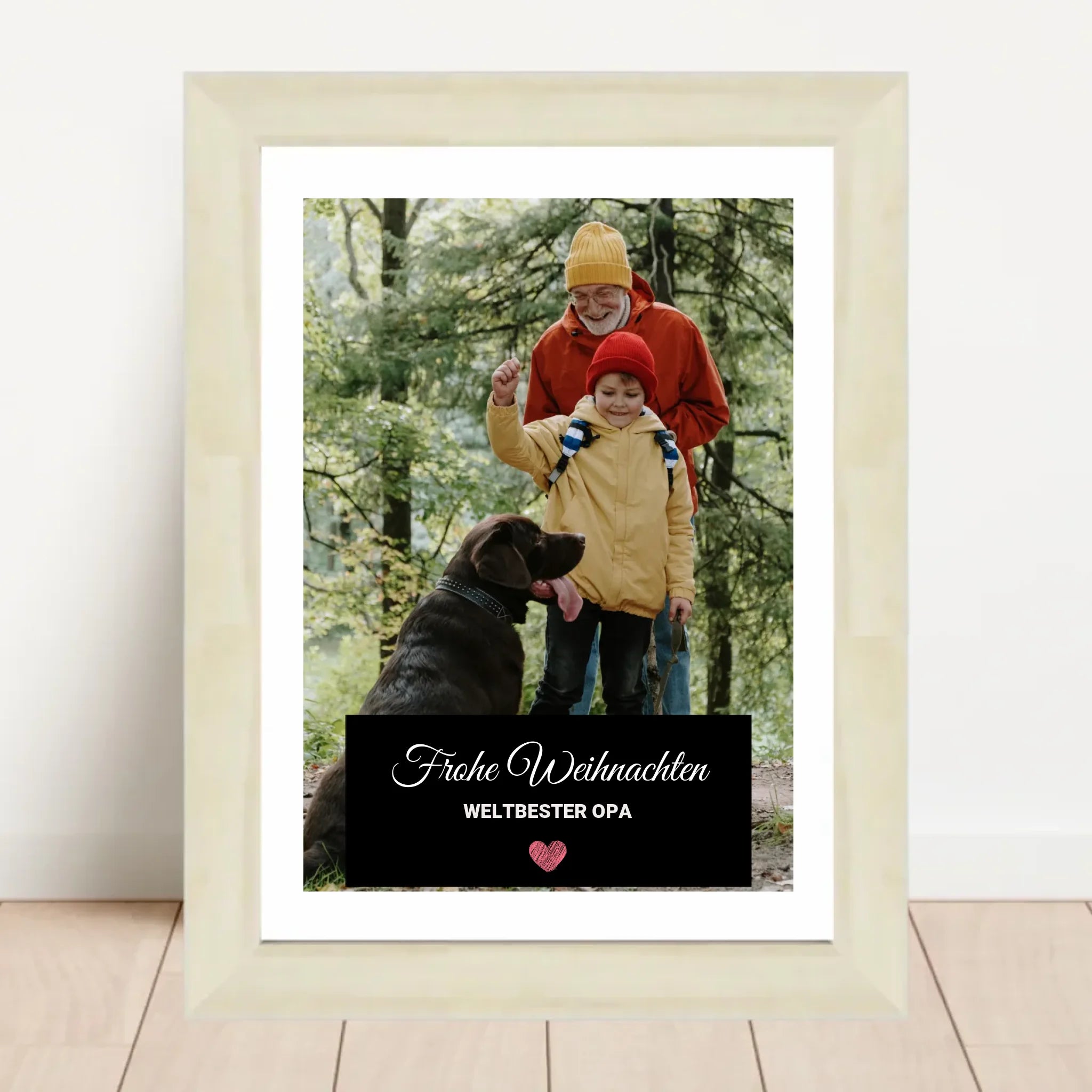 Opa Foto Weihnachtsgeschenk Poster mit Bilderrahmen personalisierbar - Cantty