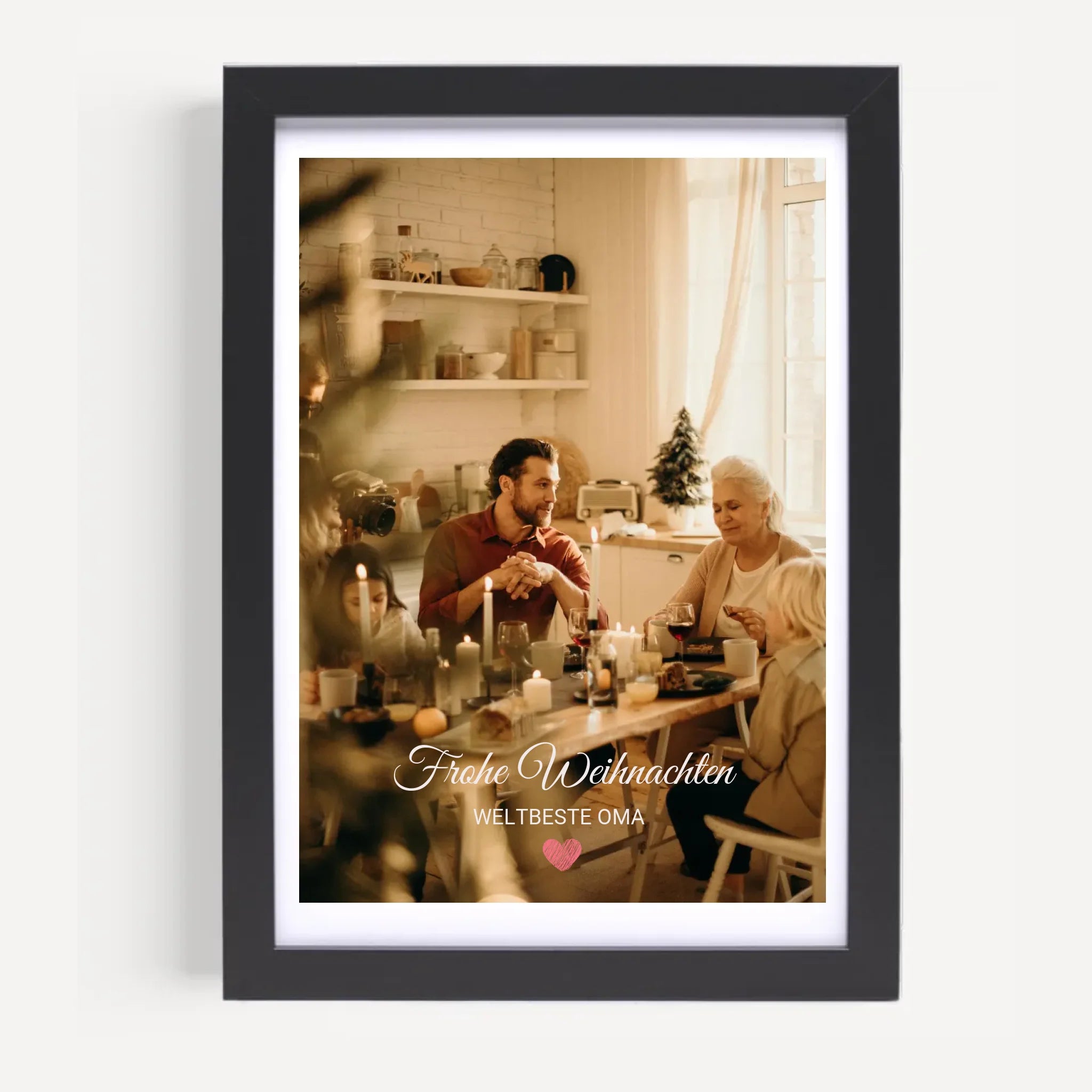 Oma Foto Weihnachtsgeschenk Poster mit Bilderrahmen personalisierbar - Cantty