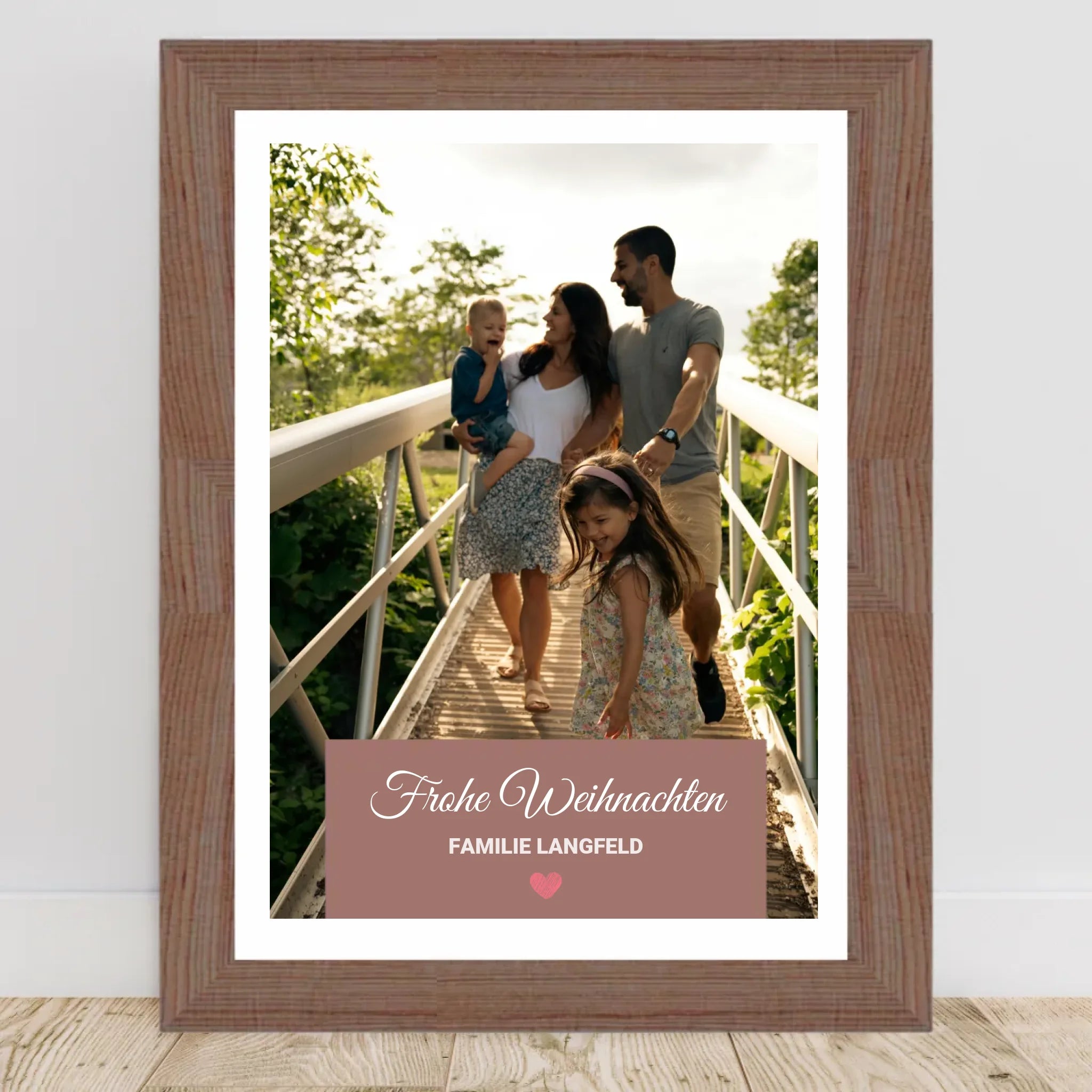 Familie Weihnachtsgeschenk Foto Poster mit Bilderrahmen personalisierbar - Cantty