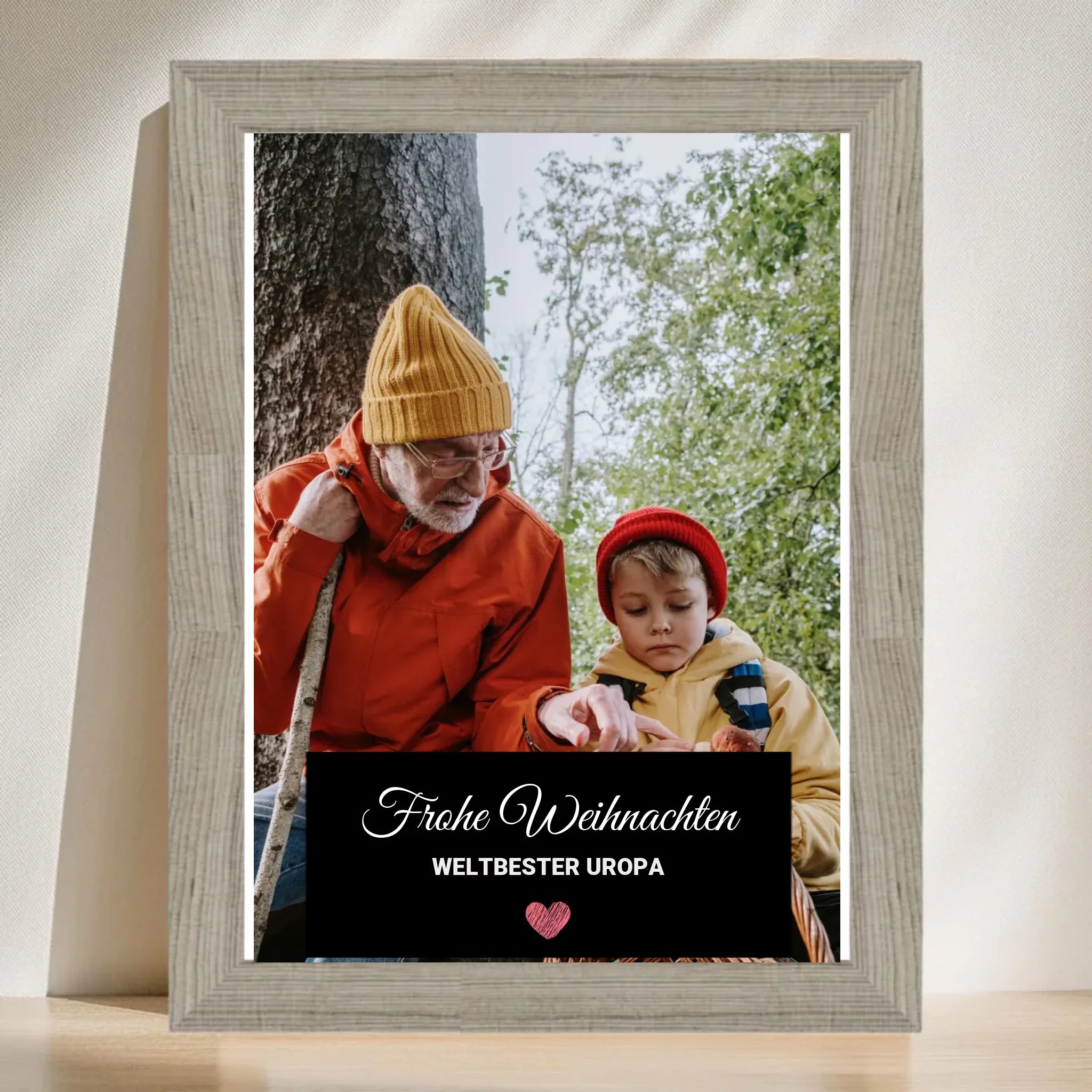 Weihnachtsgeschenk Uropa Foto Poster mit Bilderrahmen personalisierbar - Cantty