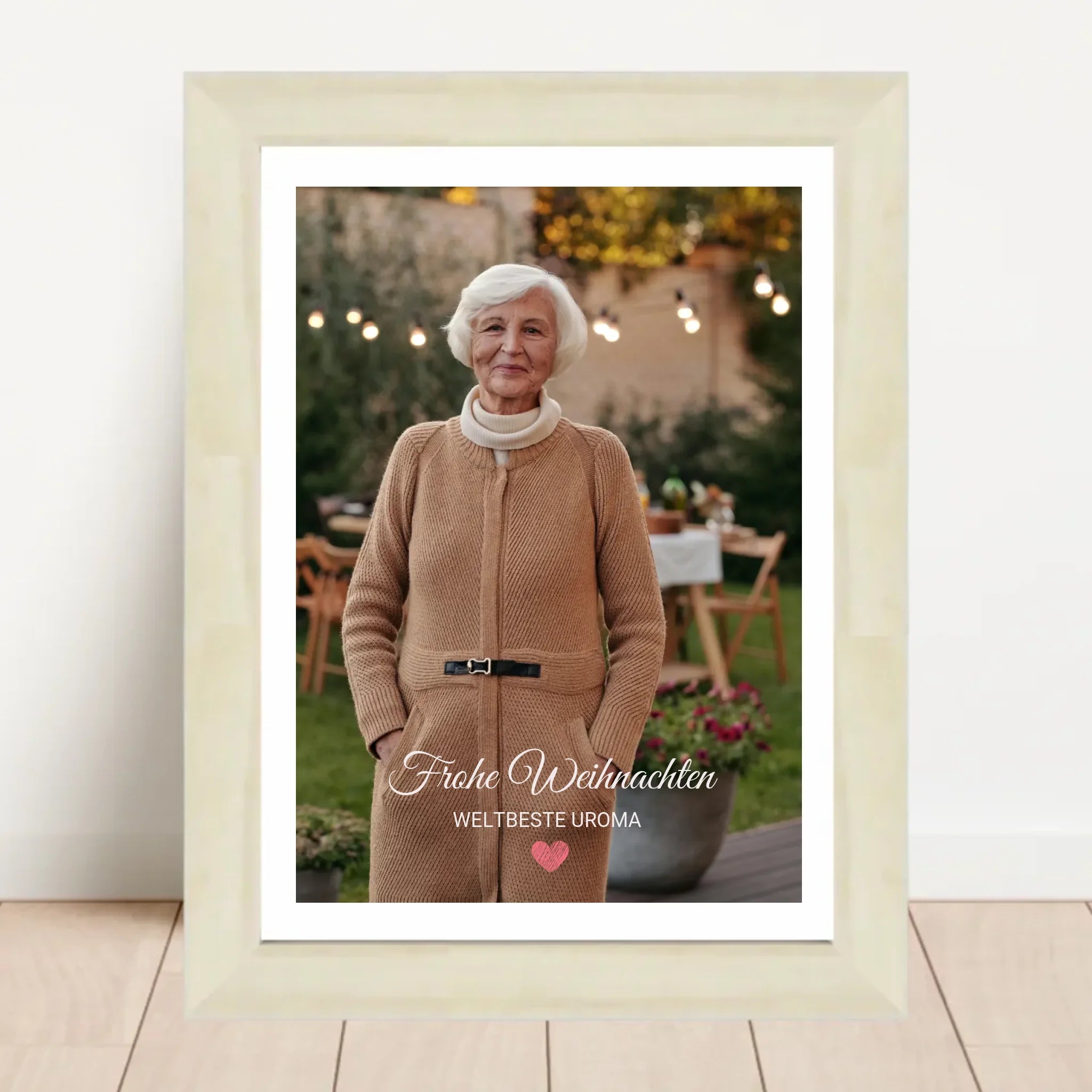 Uroma Foto Weihnachtsgeschenk Poster mit Bilderrahmen personalisierbar - Cantty