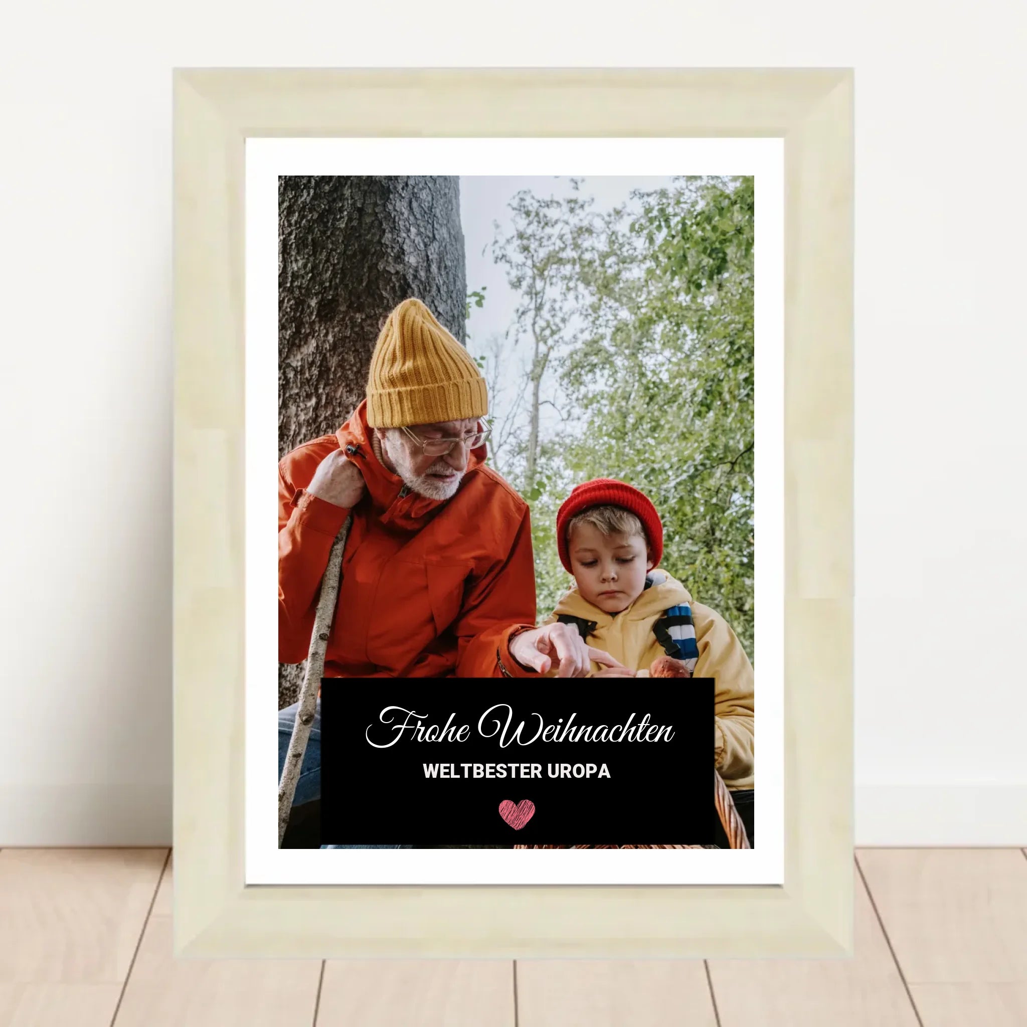 Weihnachtsgeschenk Uropa Foto Poster mit Bilderrahmen personalisierbar - Cantty