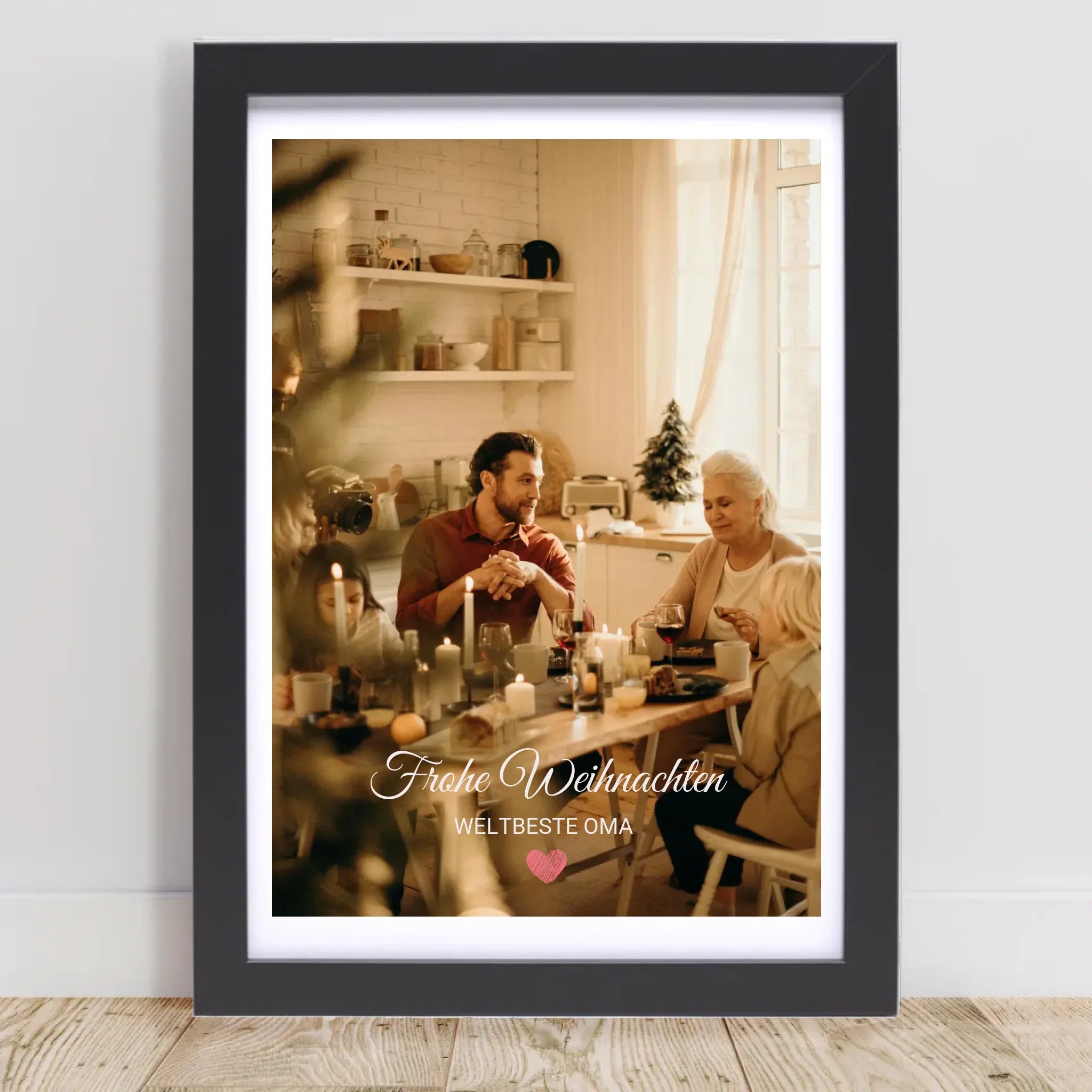 Oma Foto Weihnachtsgeschenk Poster mit Bilderrahmen personalisierbar - Cantty