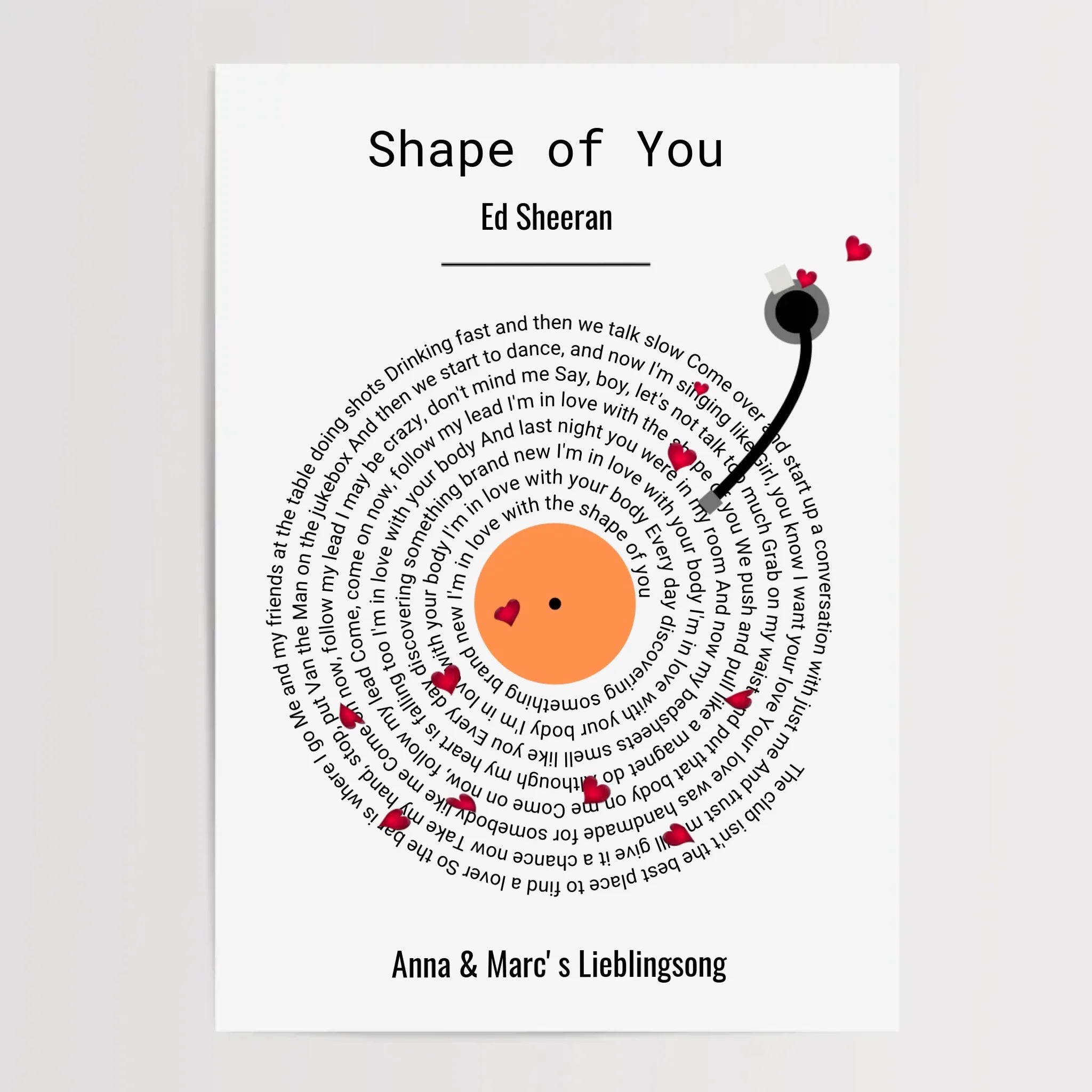 Verlobter Weihnachtsgeschenk Lieblingssong Text Poster - Cantty