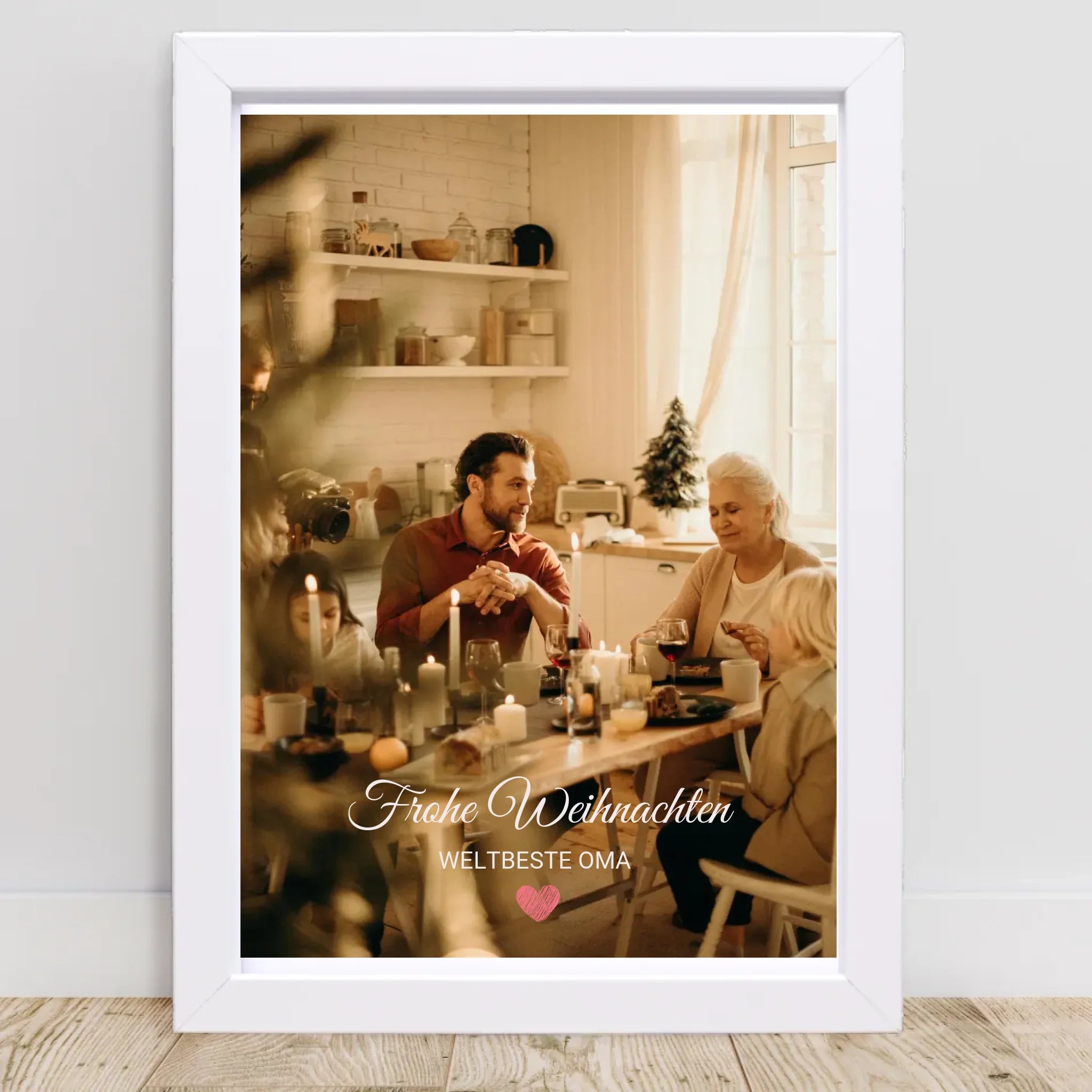 Oma Foto Weihnachtsgeschenk Poster mit Bilderrahmen personalisierbar - Cantty