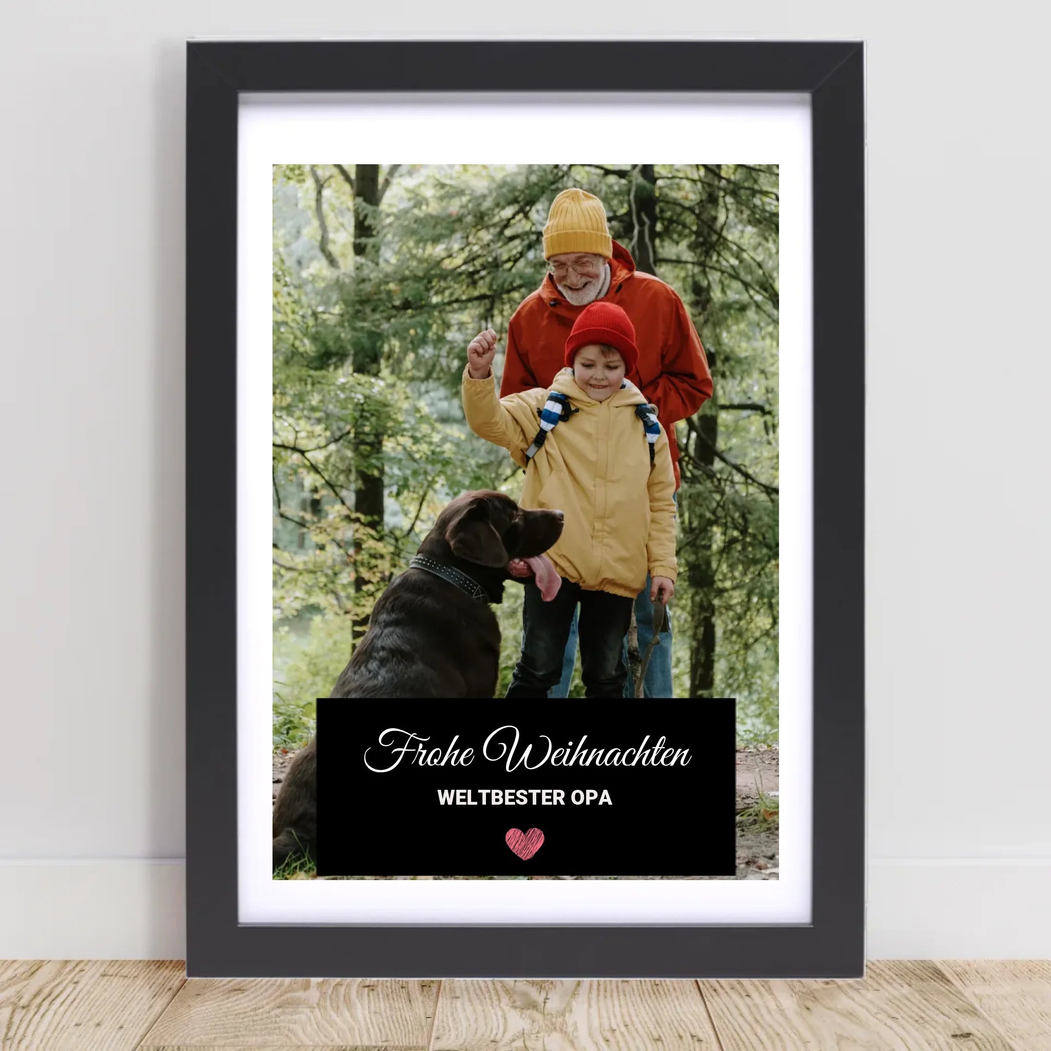 Opa Foto Weihnachtsgeschenk Poster mit Bilderrahmen personalisierbar - Cantty