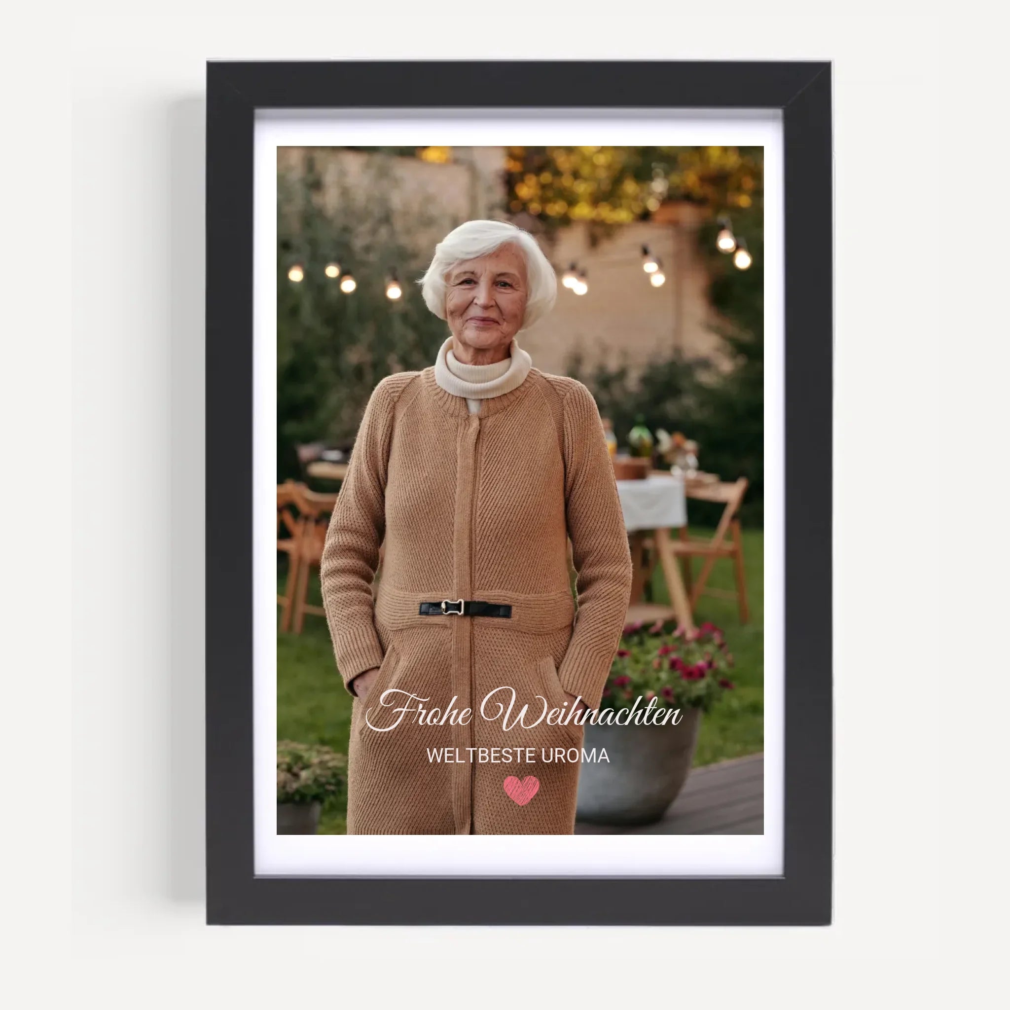 Uroma Foto Weihnachtsgeschenk Poster mit Bilderrahmen personalisierbar - Cantty