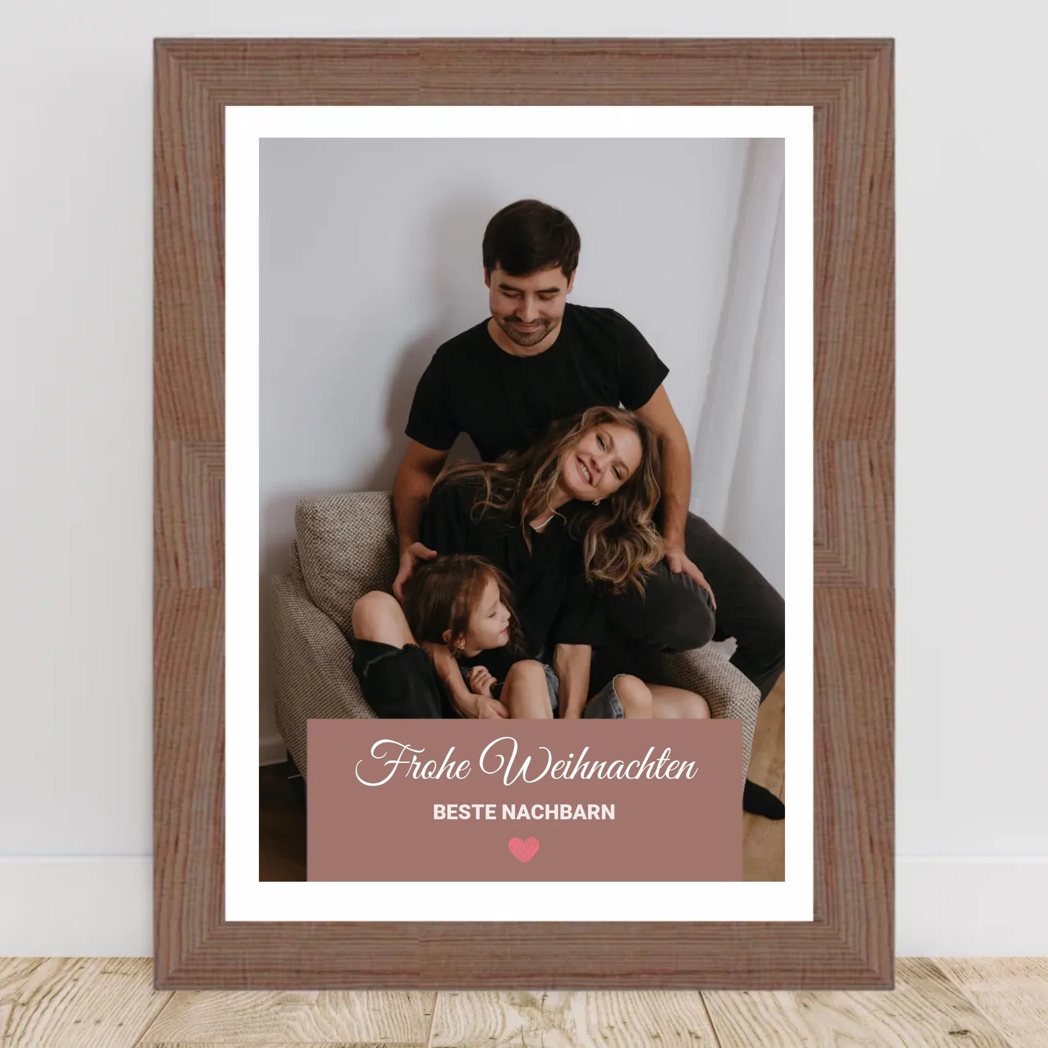 Nachbarn Weihnachtsgeschenk Foto Poster mit Bilderrahmen personalisierbar - Cantty