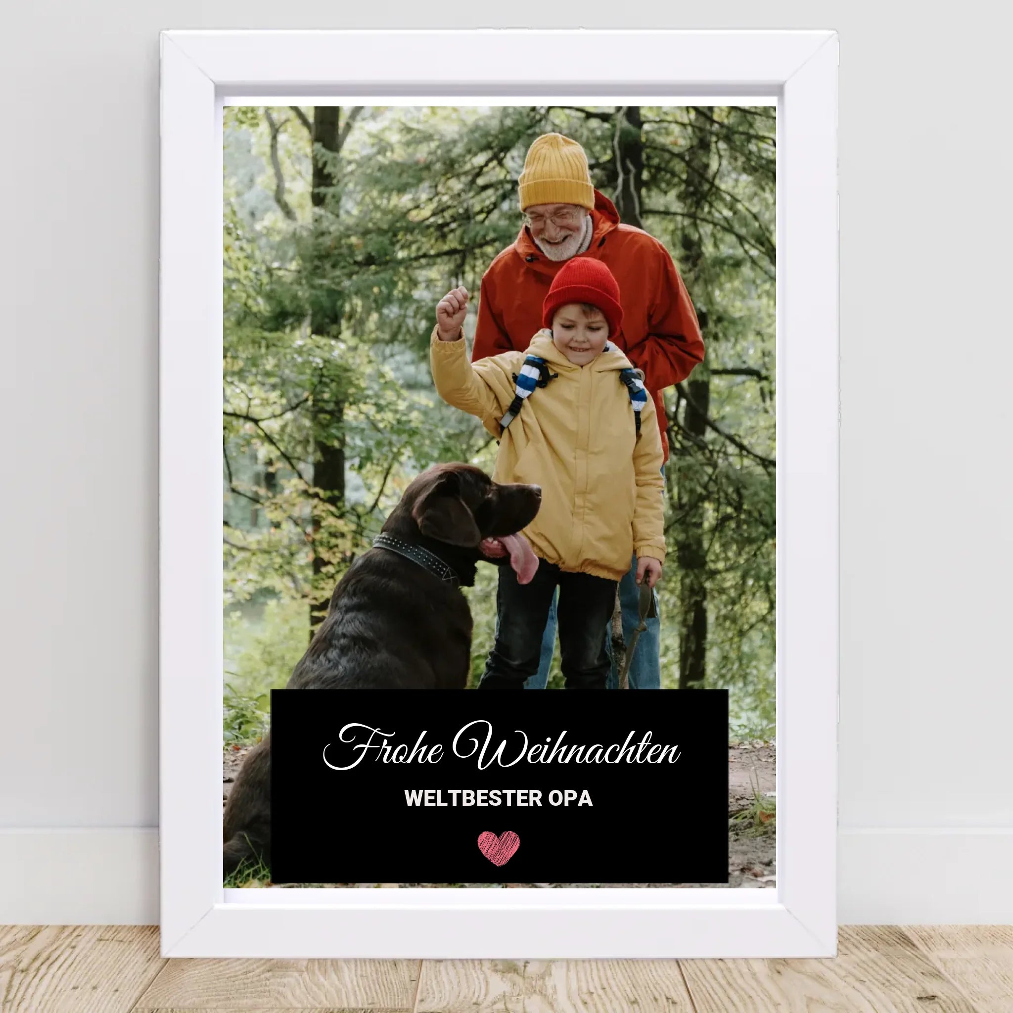 Opa Foto Weihnachtsgeschenk Poster mit Bilderrahmen personalisierbar - Cantty