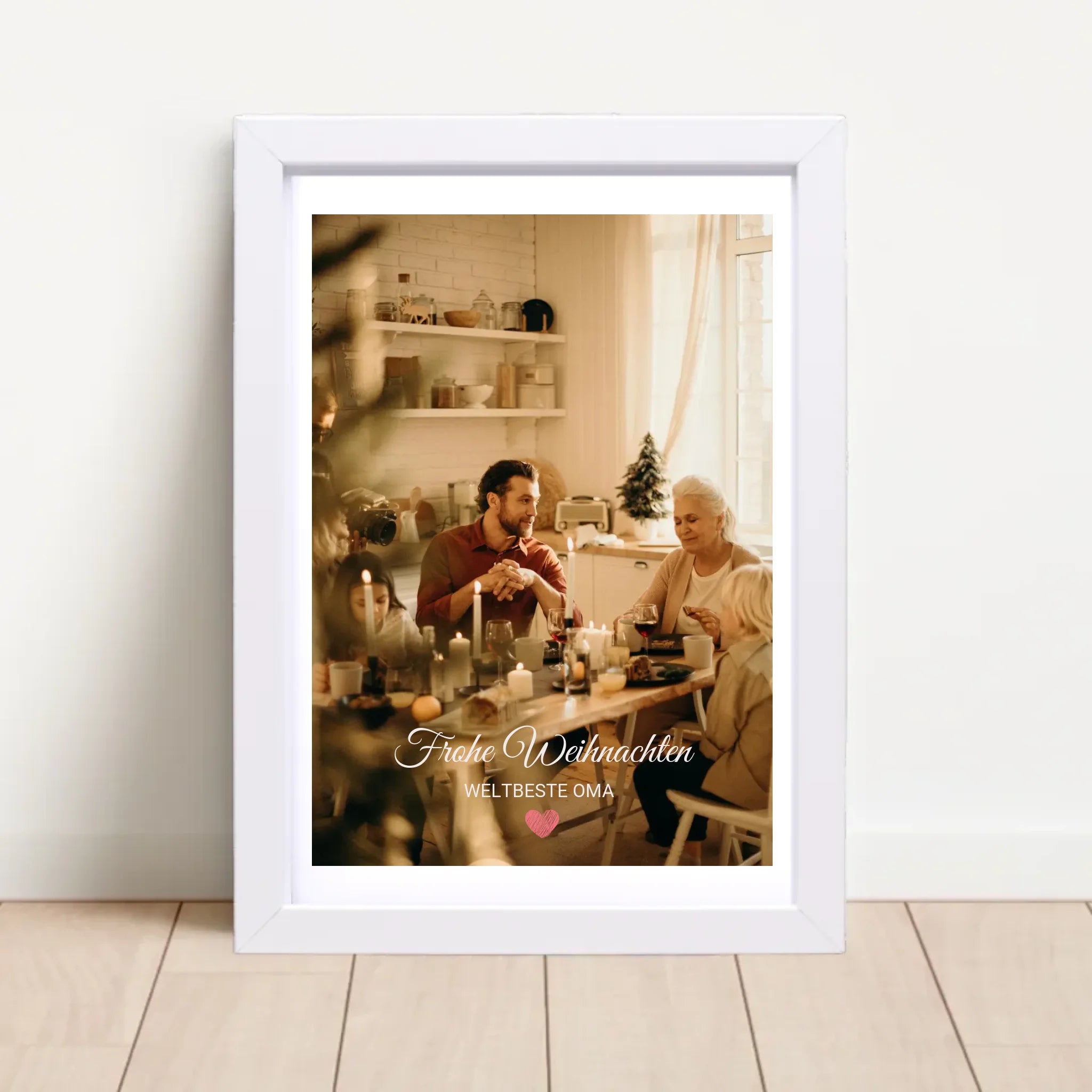 Oma Foto Weihnachtsgeschenk Poster mit Bilderrahmen personalisierbar - Cantty