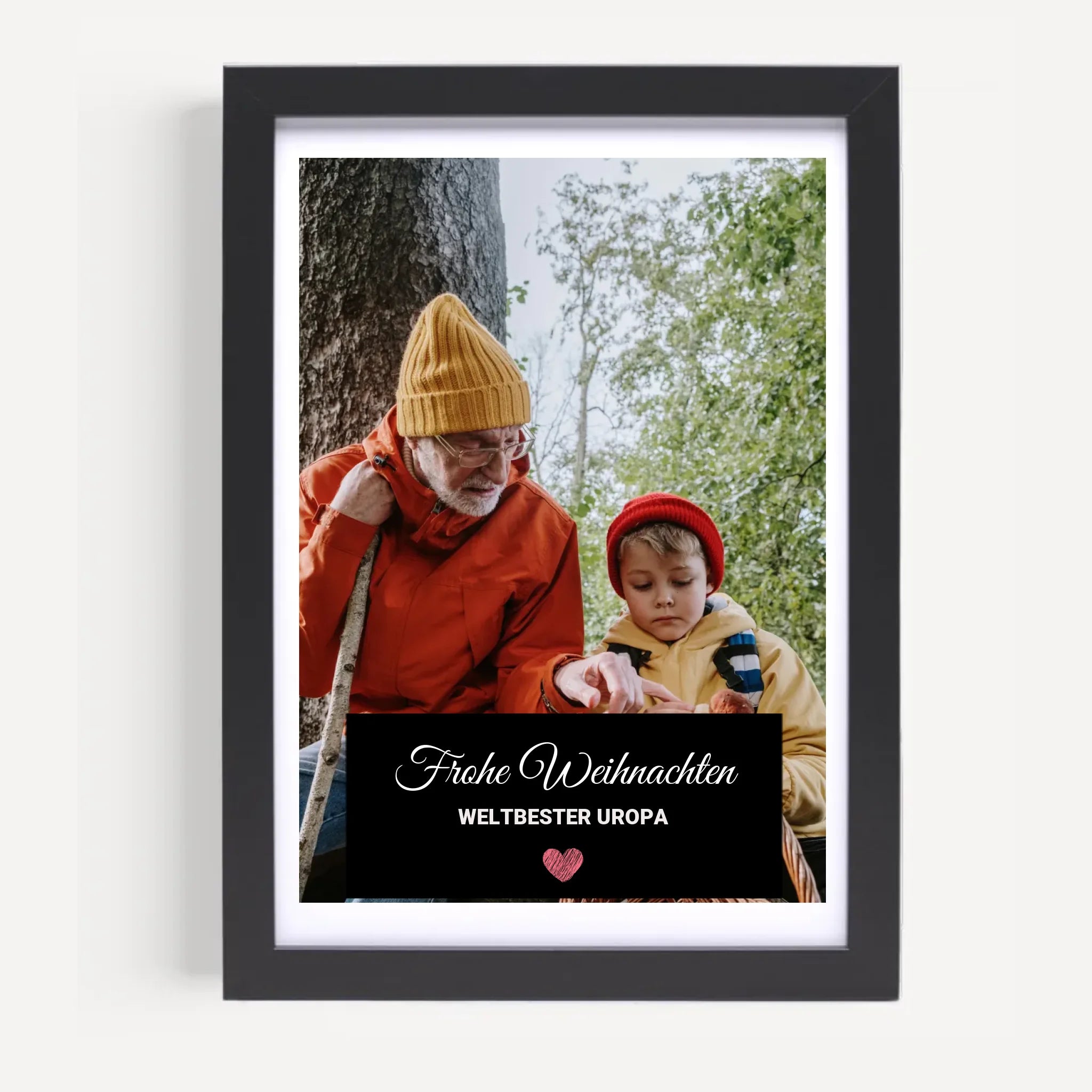 Weihnachtsgeschenk Uropa Foto Poster mit Bilderrahmen personalisierbar - Cantty