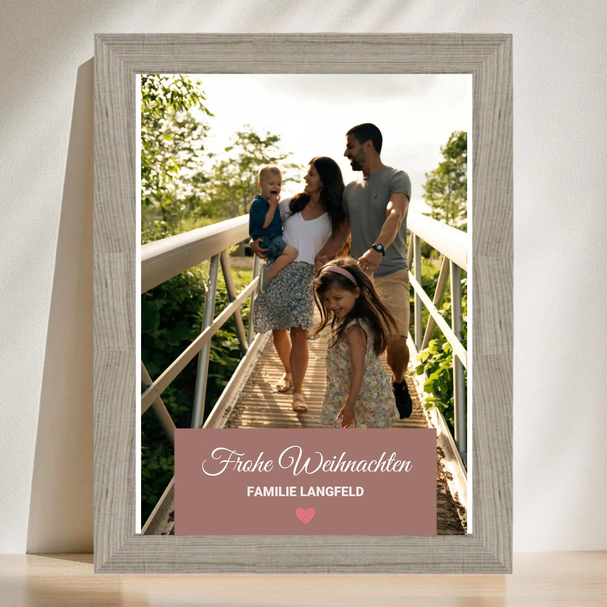 Familie Weihnachtsgeschenk Foto Poster mit Bilderrahmen personalisierbar - Cantty