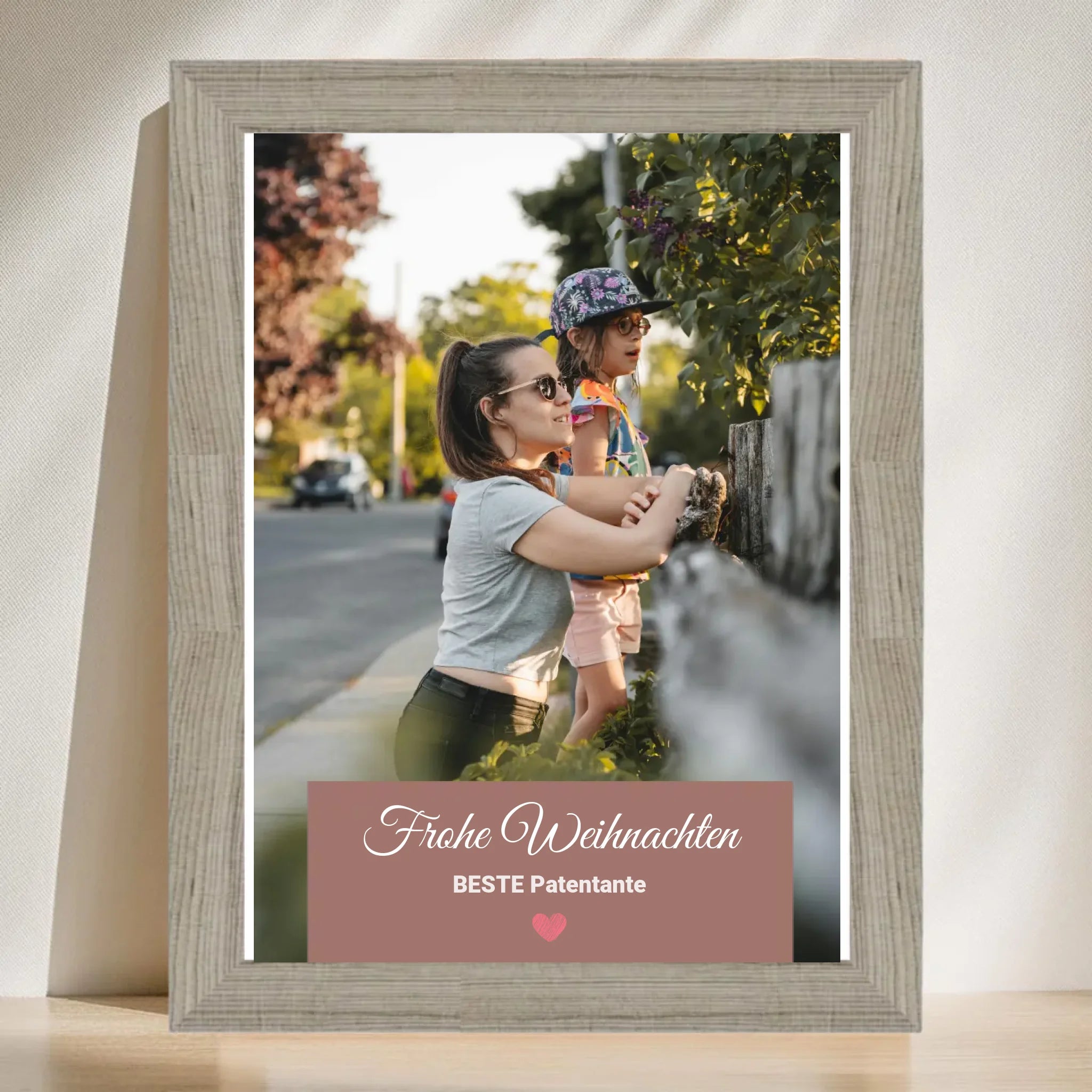 Patentante Weihnachtsgeschenk Foto Poster mit Bilderrahmen personalisierbar - Cantty