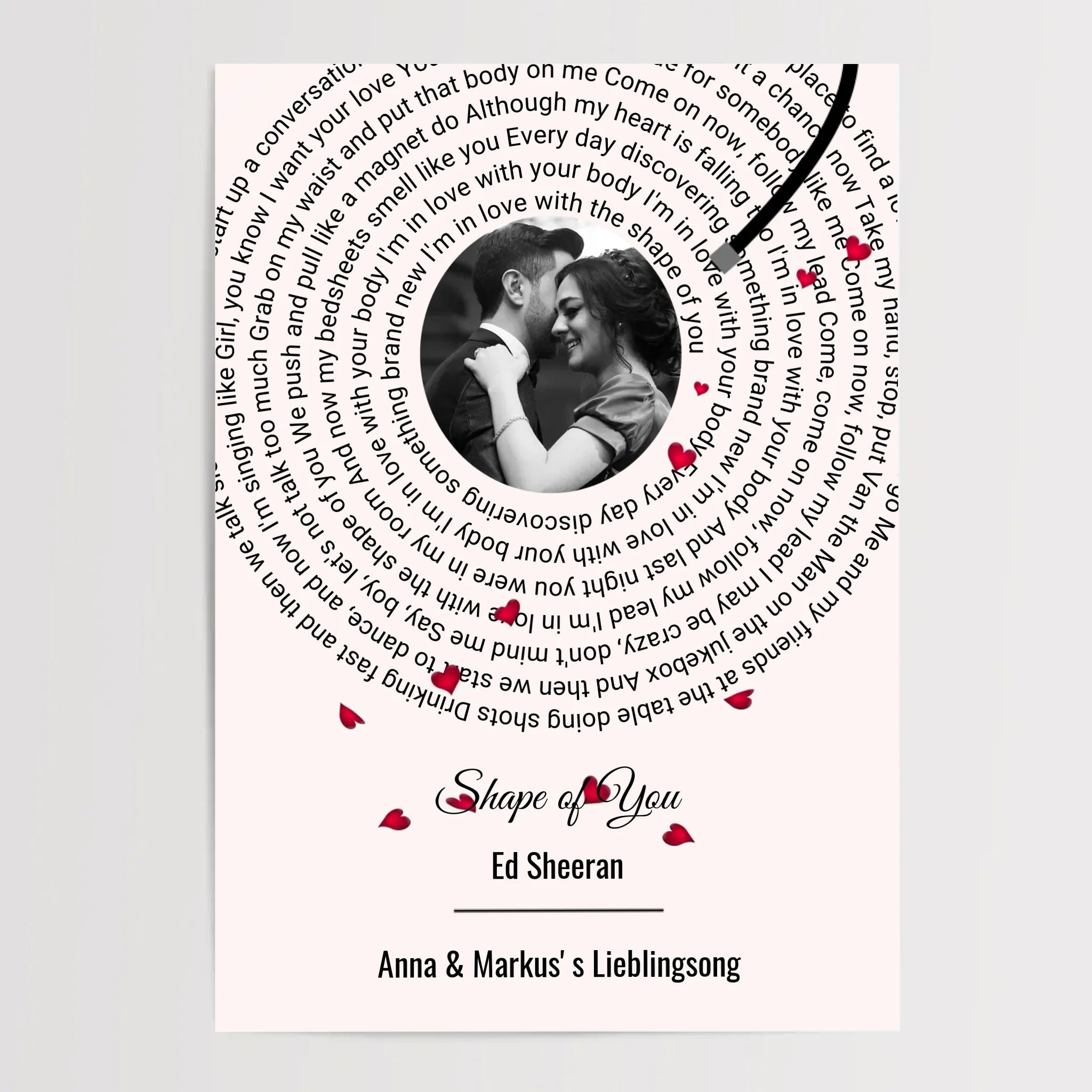 Weihnachtsgeschenk für Verlobte Lieblingssong Text erster Tanz Poster - Cantty