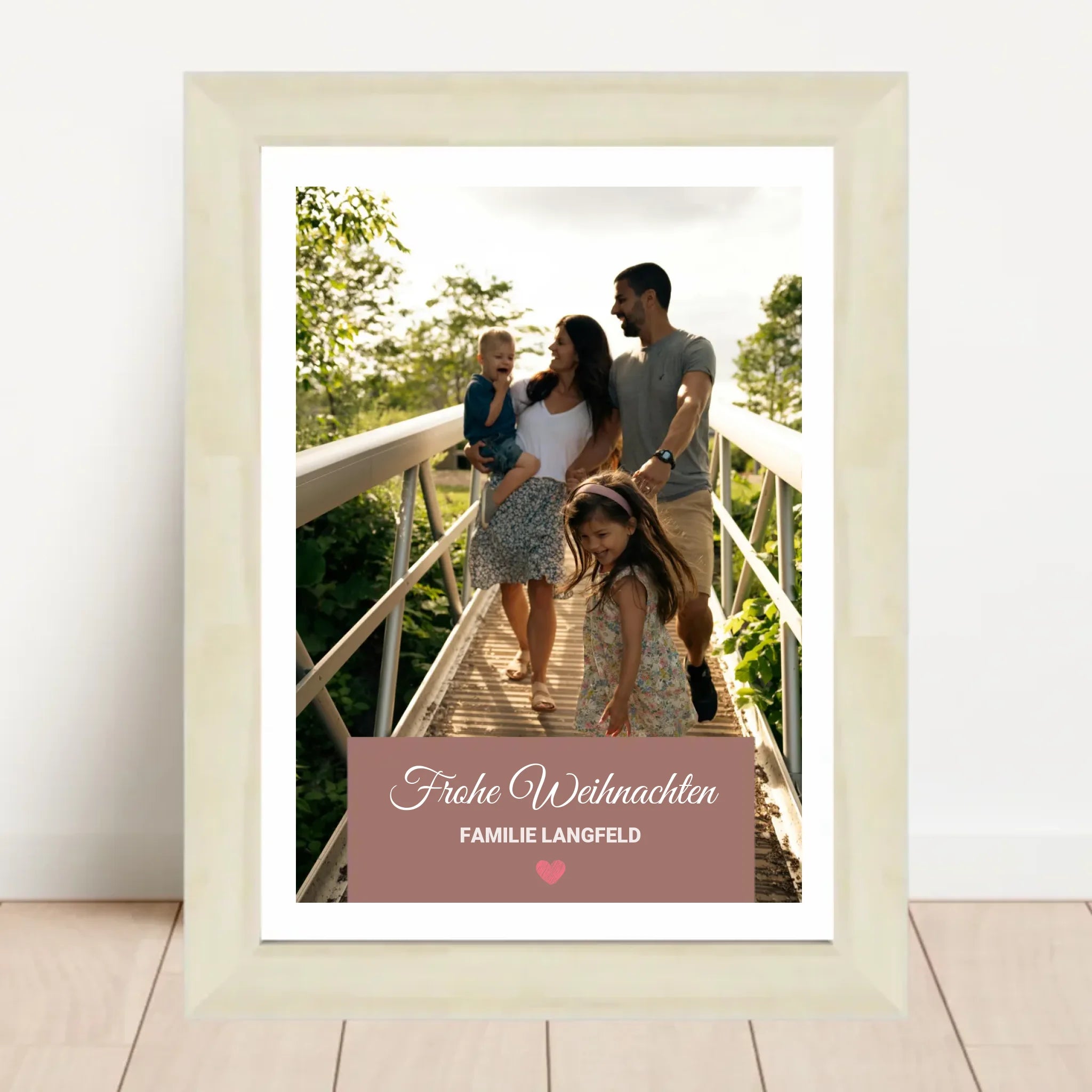 Familie Weihnachtsgeschenk Foto Poster mit Bilderrahmen personalisierbar - Cantty