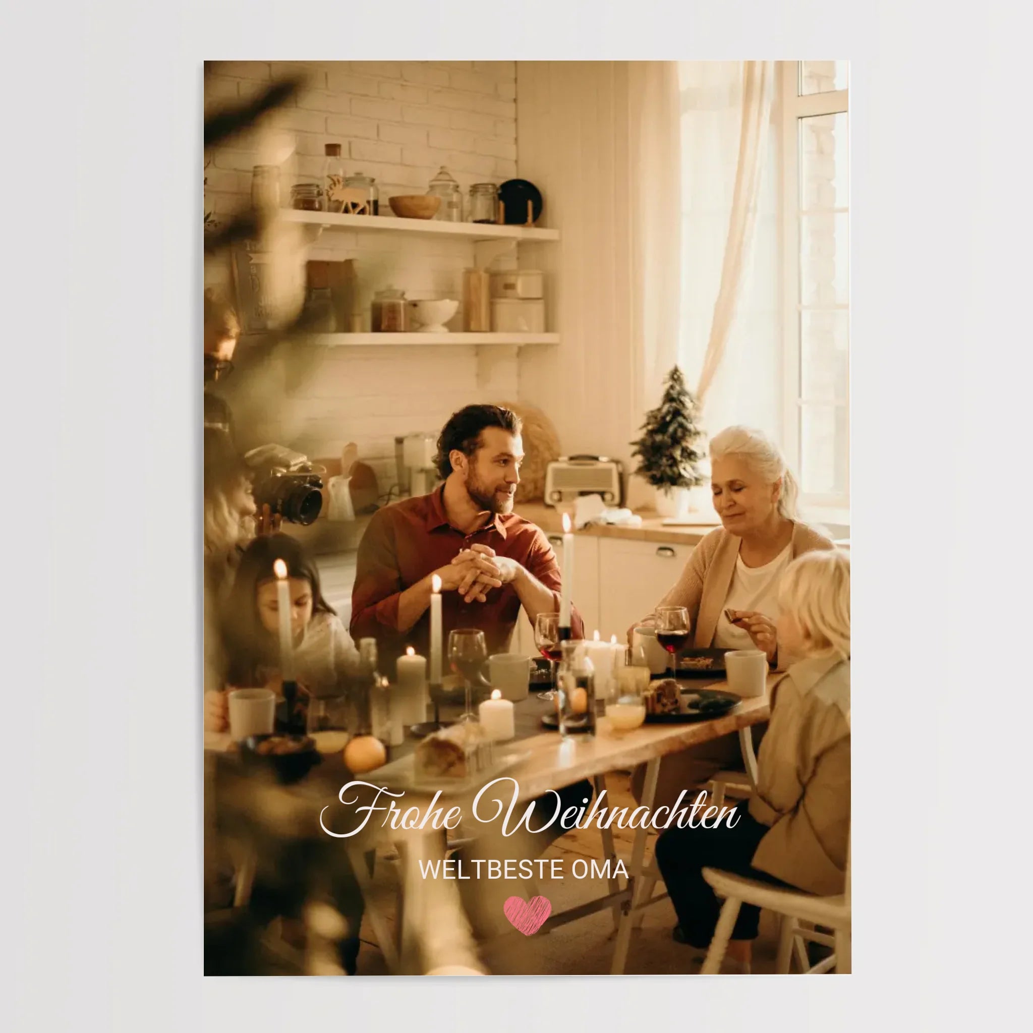Oma Foto Weihnachtsgeschenk Poster mit Bilderrahmen personalisierbar - Cantty