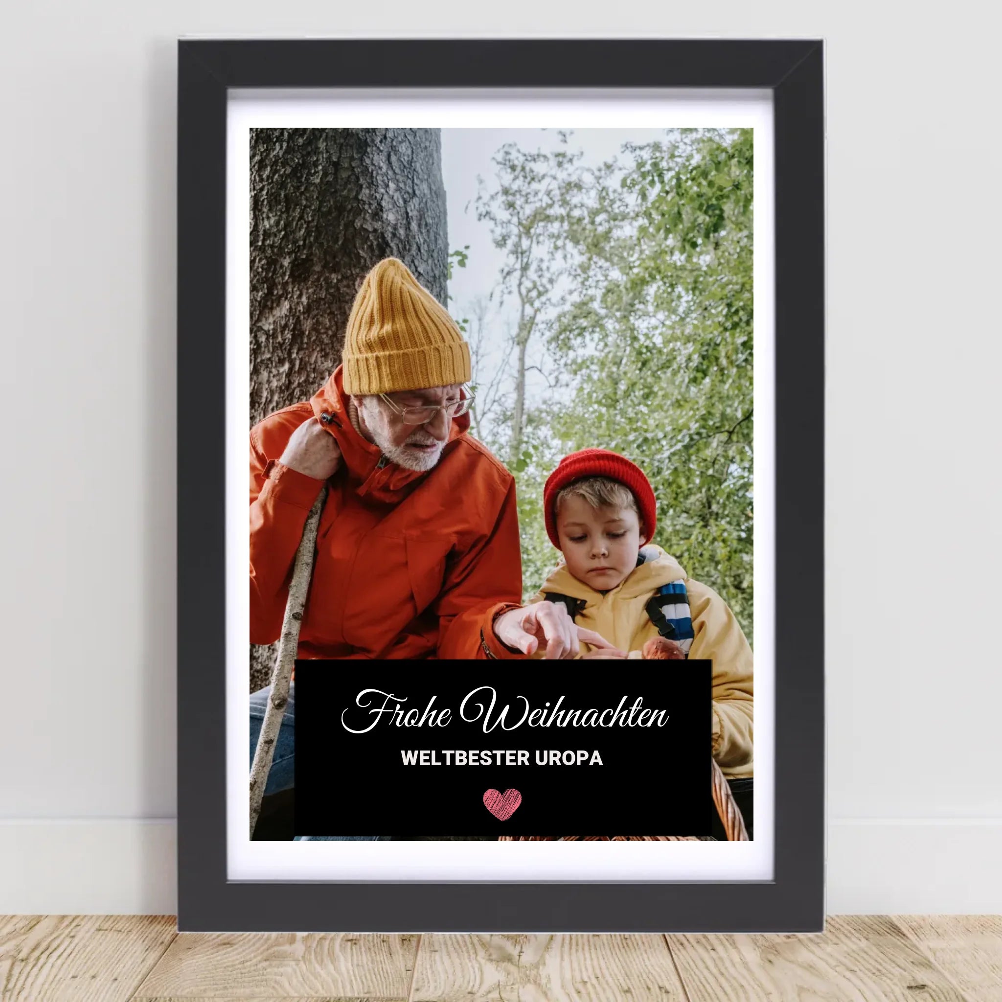 Weihnachtsgeschenk Uropa Foto Poster mit Bilderrahmen personalisierbar - Cantty