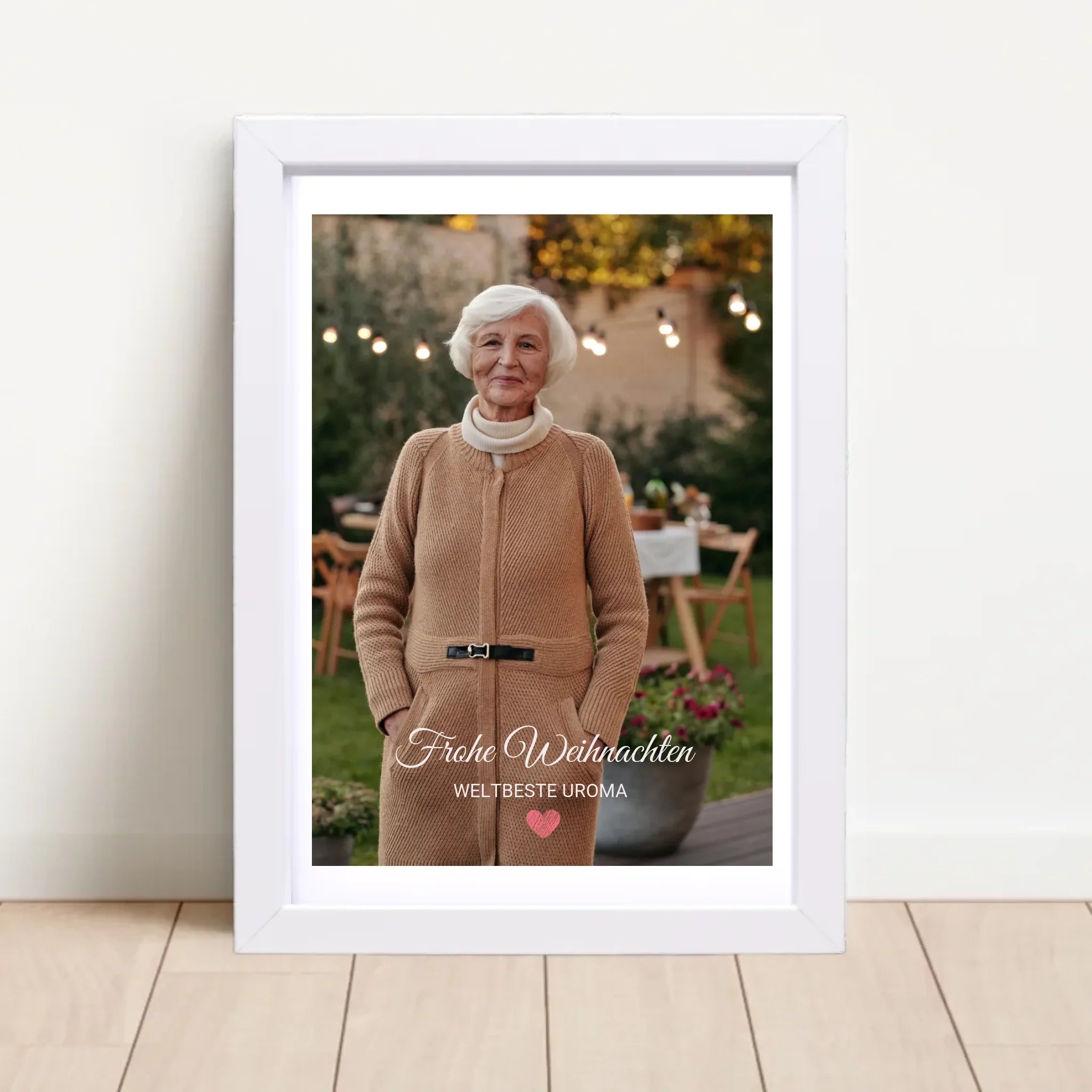 Uroma Foto Weihnachtsgeschenk Poster mit Bilderrahmen personalisierbar - Cantty