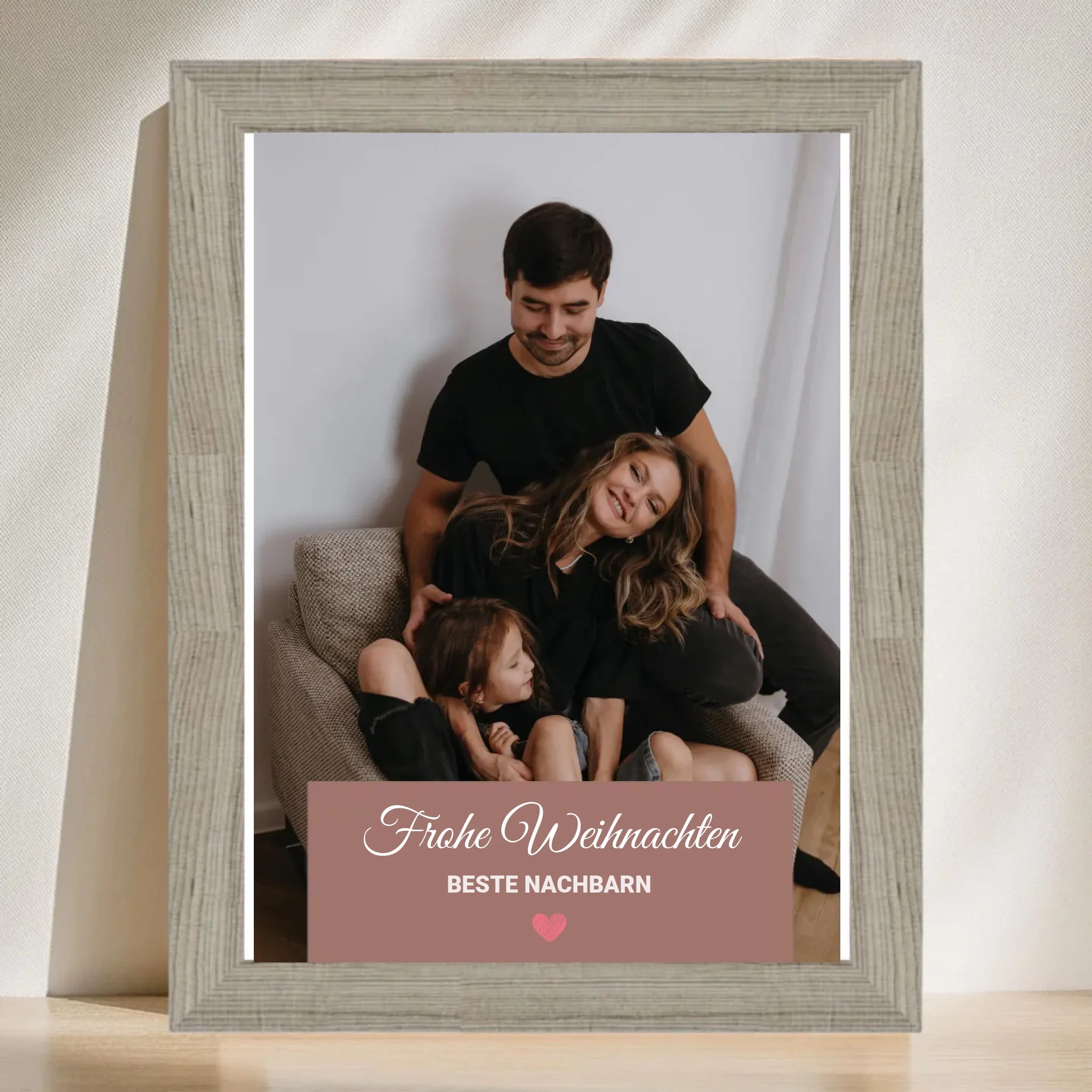 Nachbarn Weihnachtsgeschenk Foto Poster mit Bilderrahmen personalisierbar - Cantty