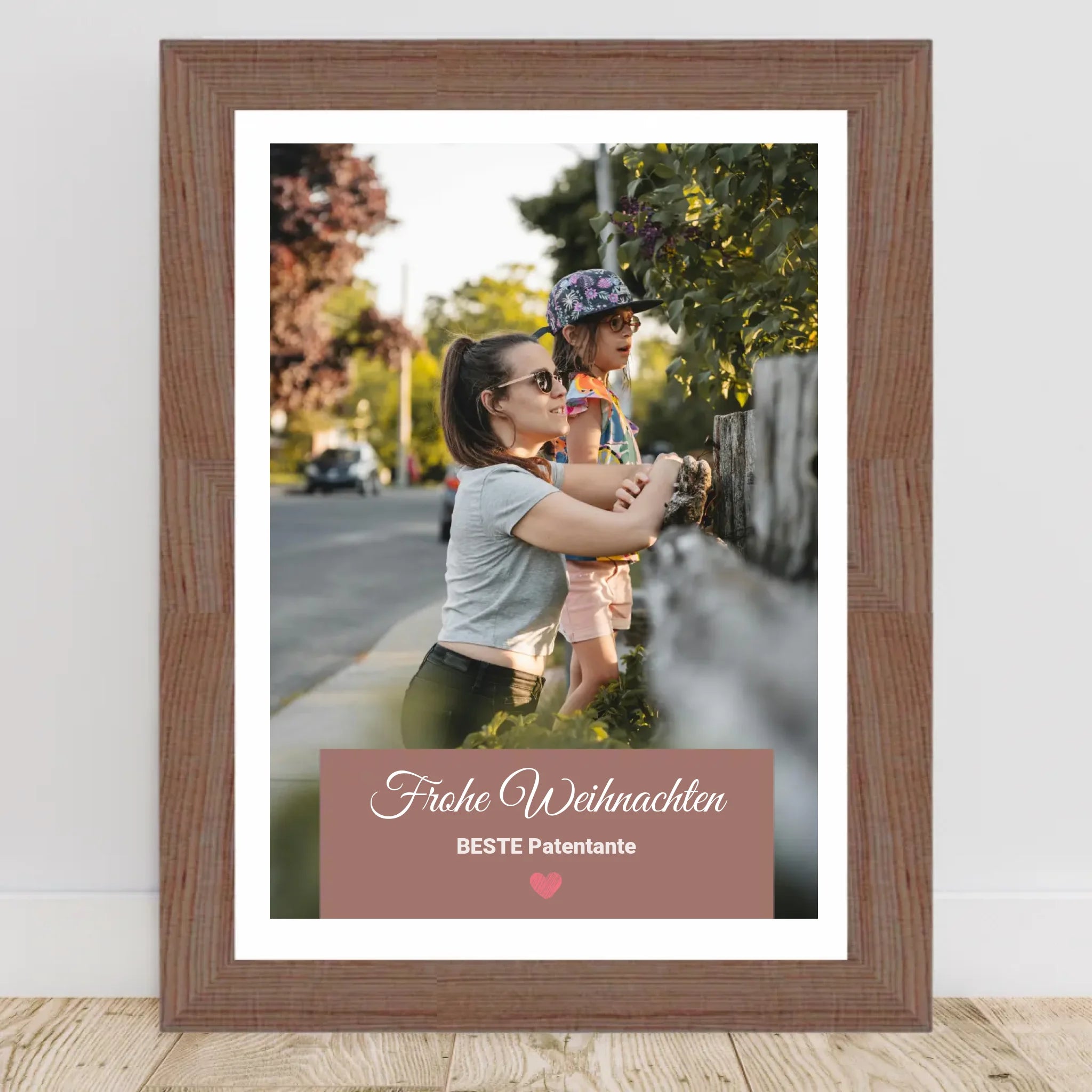 Patentante Weihnachtsgeschenk Foto Poster mit Bilderrahmen personalisierbar - Cantty