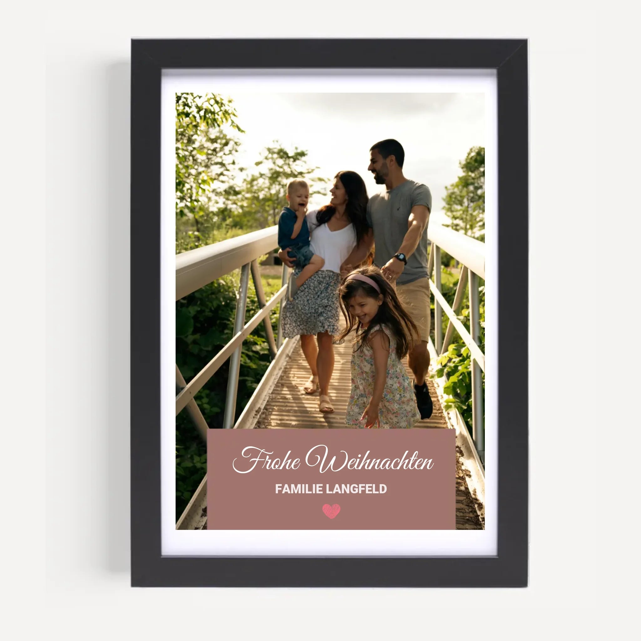 Familie Weihnachtsgeschenk Foto Poster mit Bilderrahmen personalisierbar - Cantty