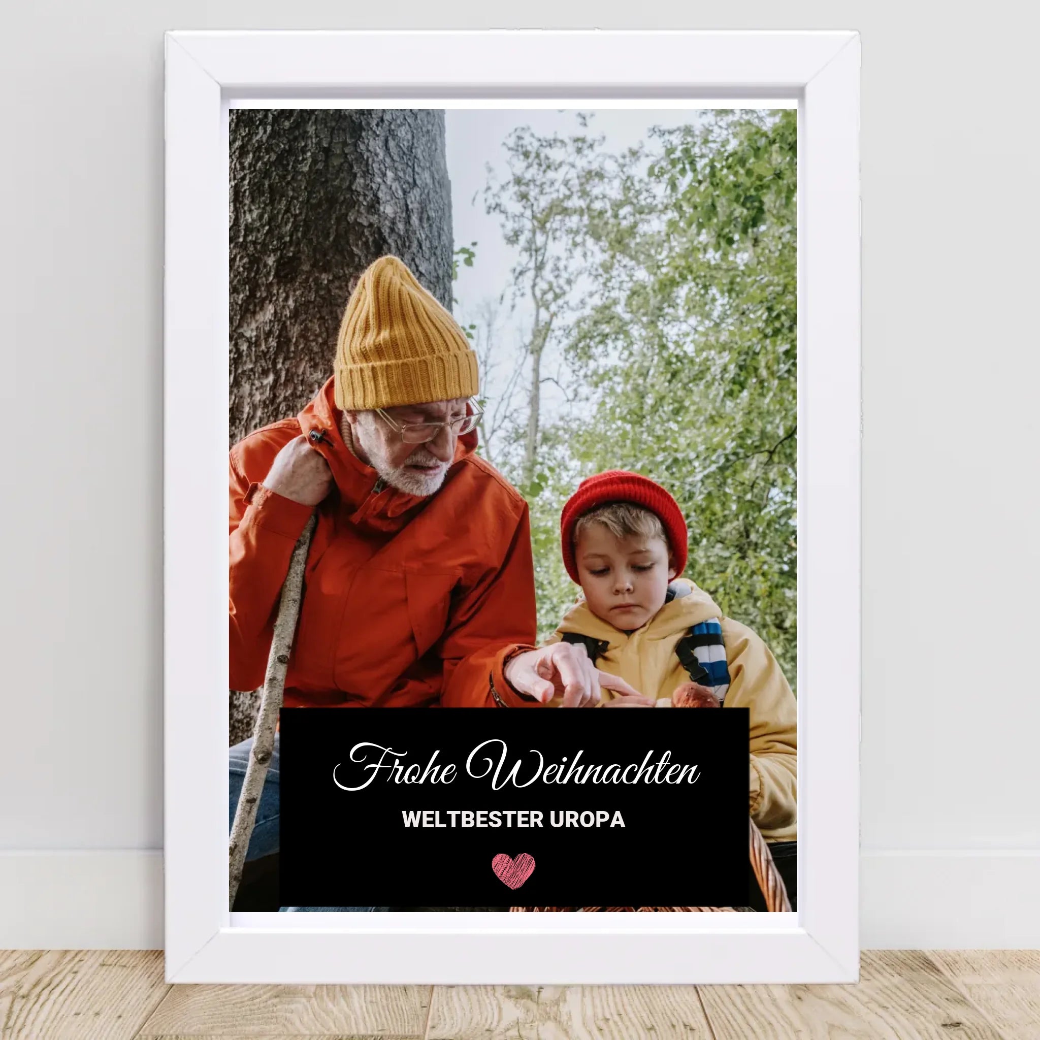 Weihnachtsgeschenk Uropa Foto Poster mit Bilderrahmen personalisierbar - Cantty