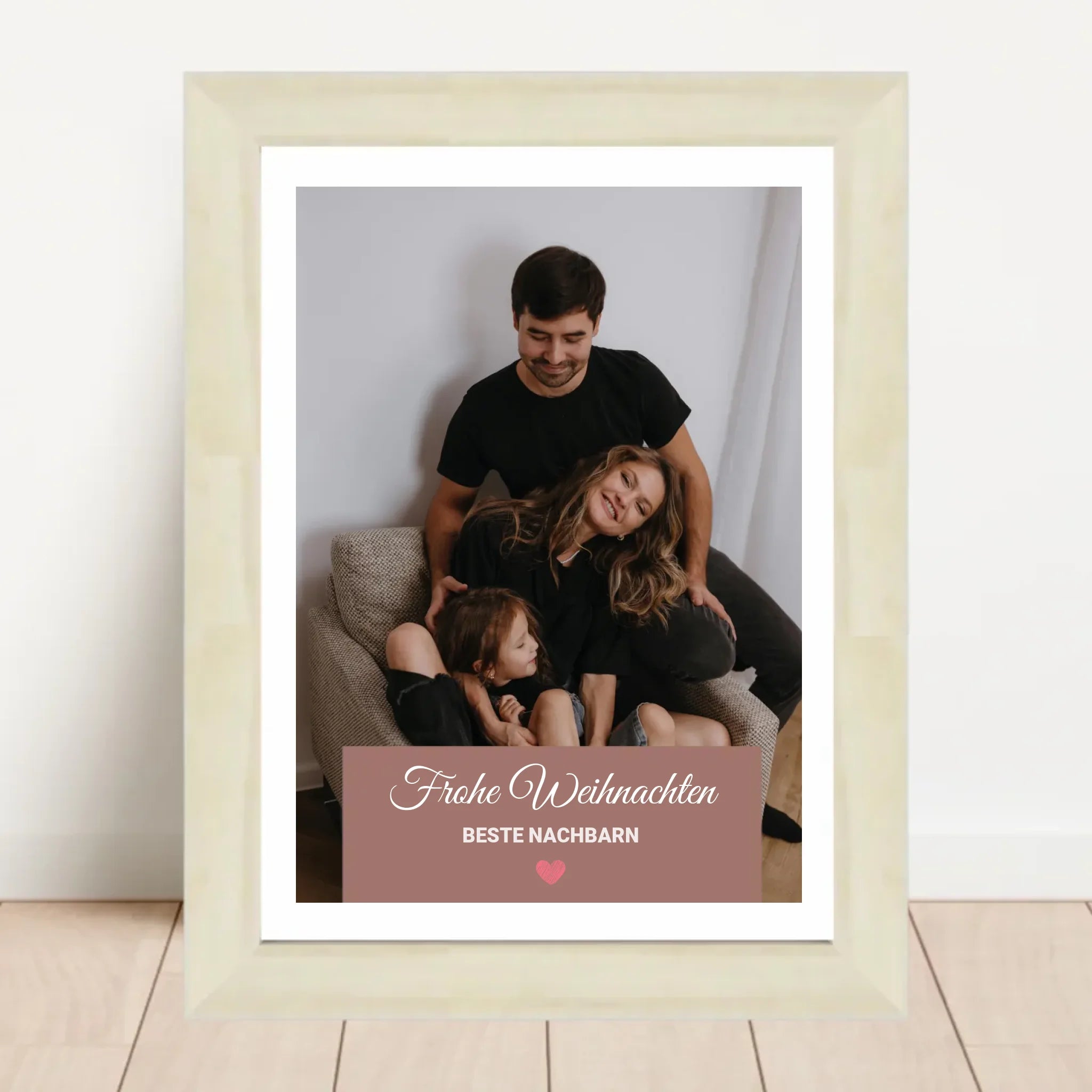 Nachbarn Weihnachtsgeschenk Foto Poster mit Bilderrahmen personalisierbar - Cantty