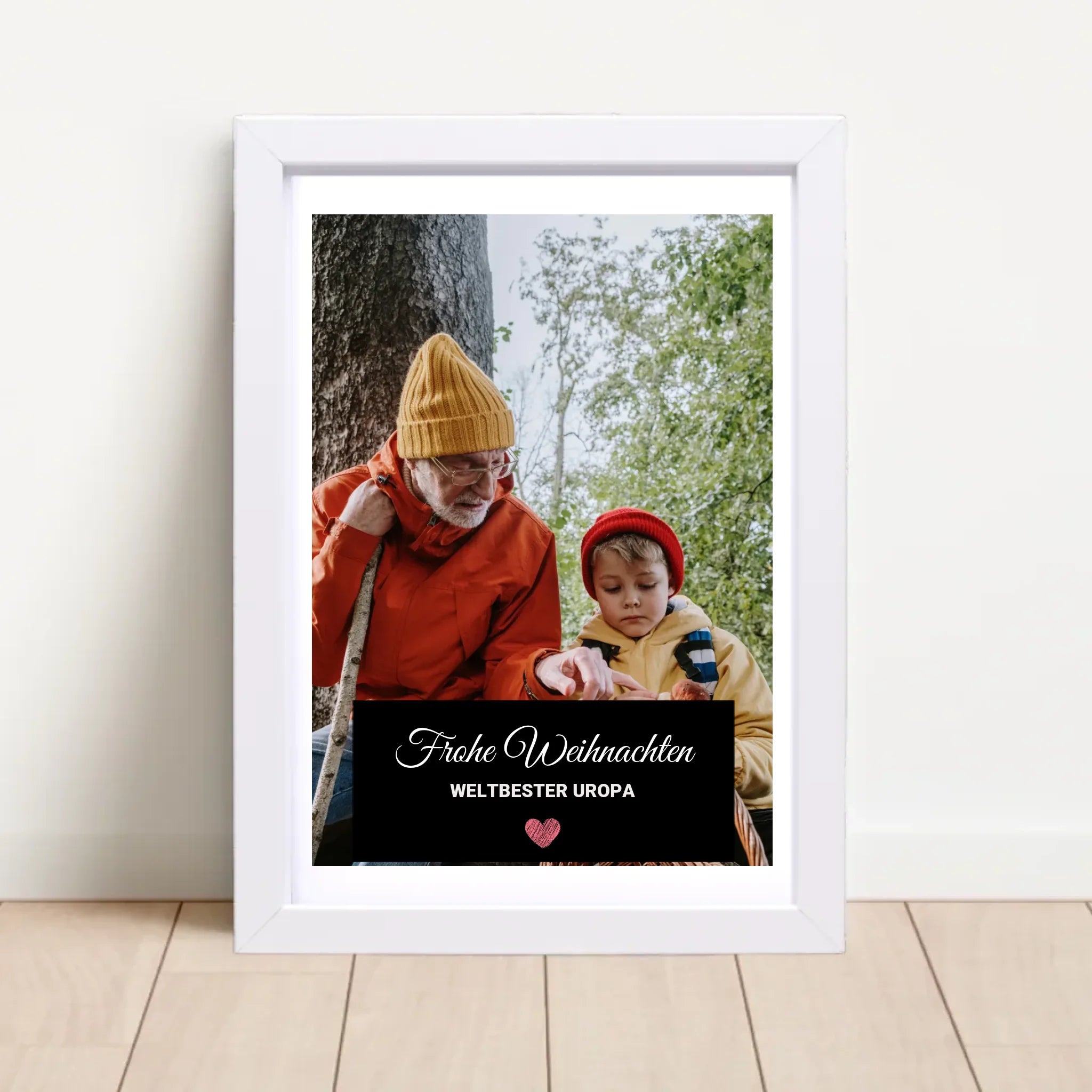 Weihnachtsgeschenk Uropa Foto Poster mit Bilderrahmen personalisierbar - Cantty