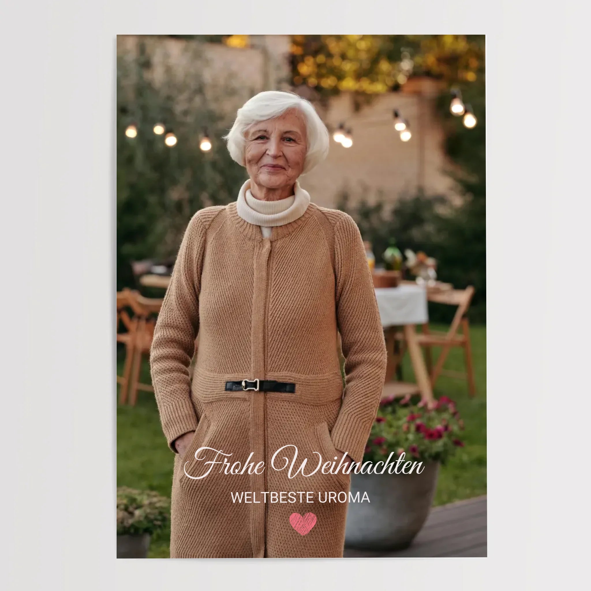 Uroma Foto Weihnachtsgeschenk Poster mit Bilderrahmen personalisierbar - Cantty