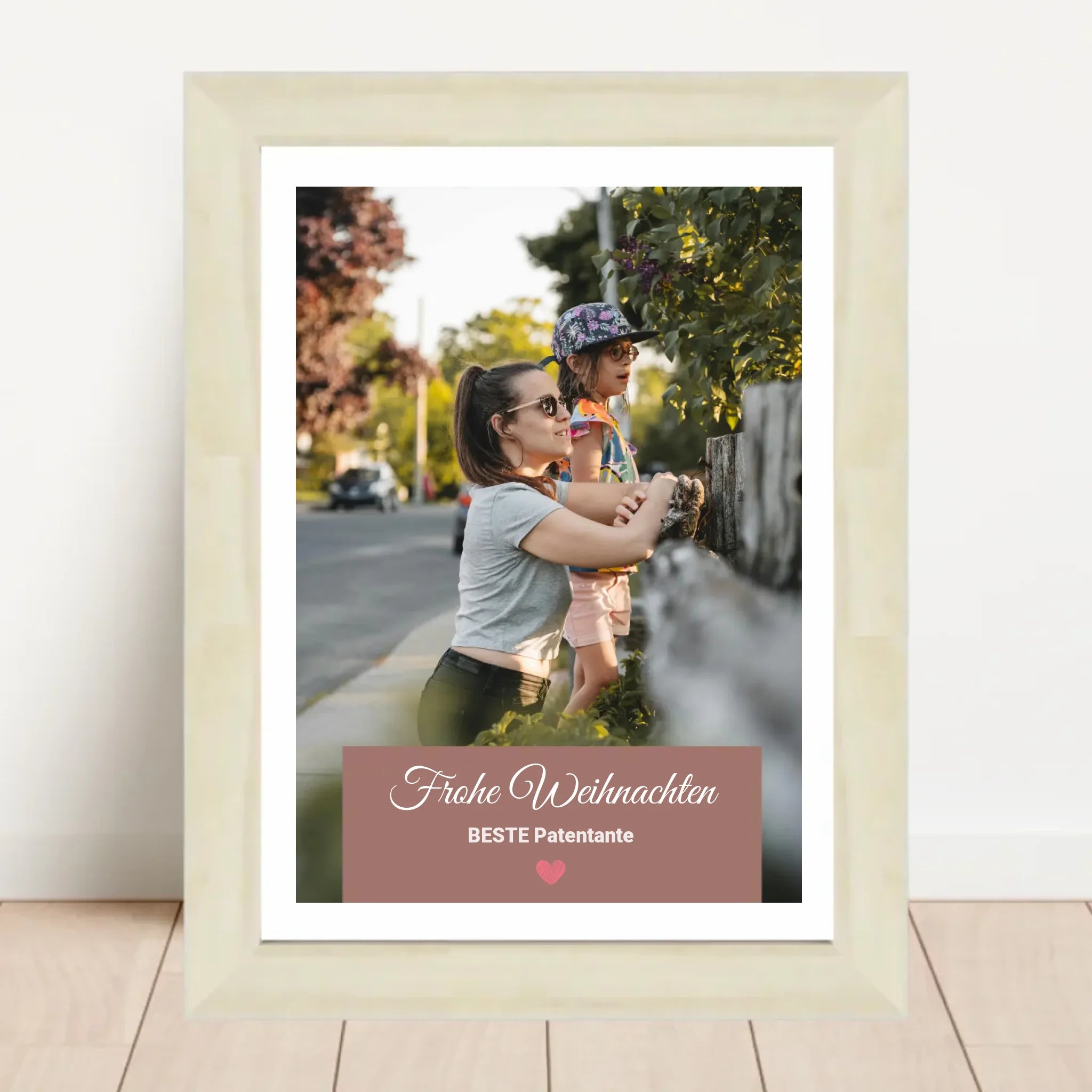 Patentante Weihnachtsgeschenk Foto Poster mit Bilderrahmen personalisierbar - Cantty