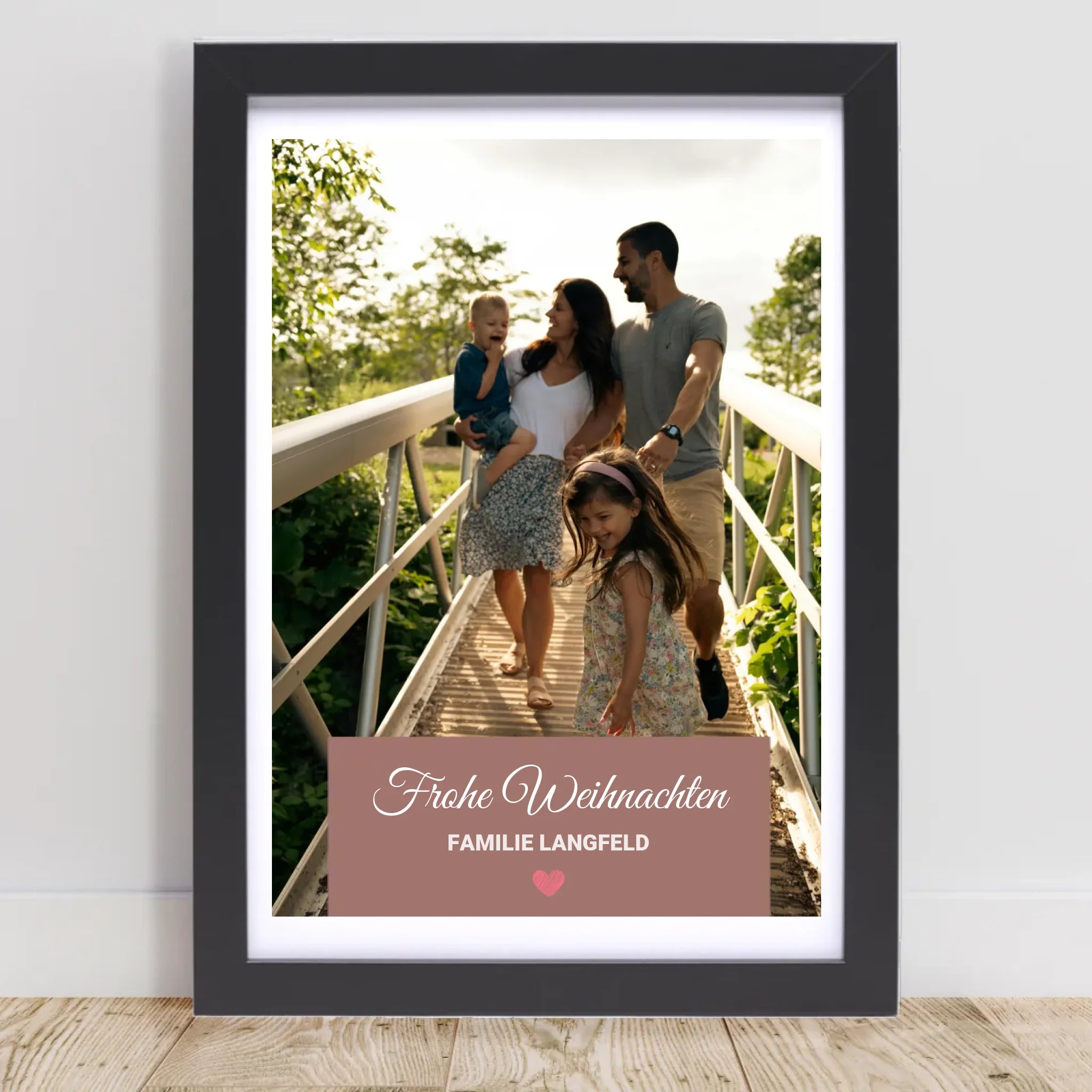 Familie Weihnachtsgeschenk Foto Poster mit Bilderrahmen personalisierbar - Cantty