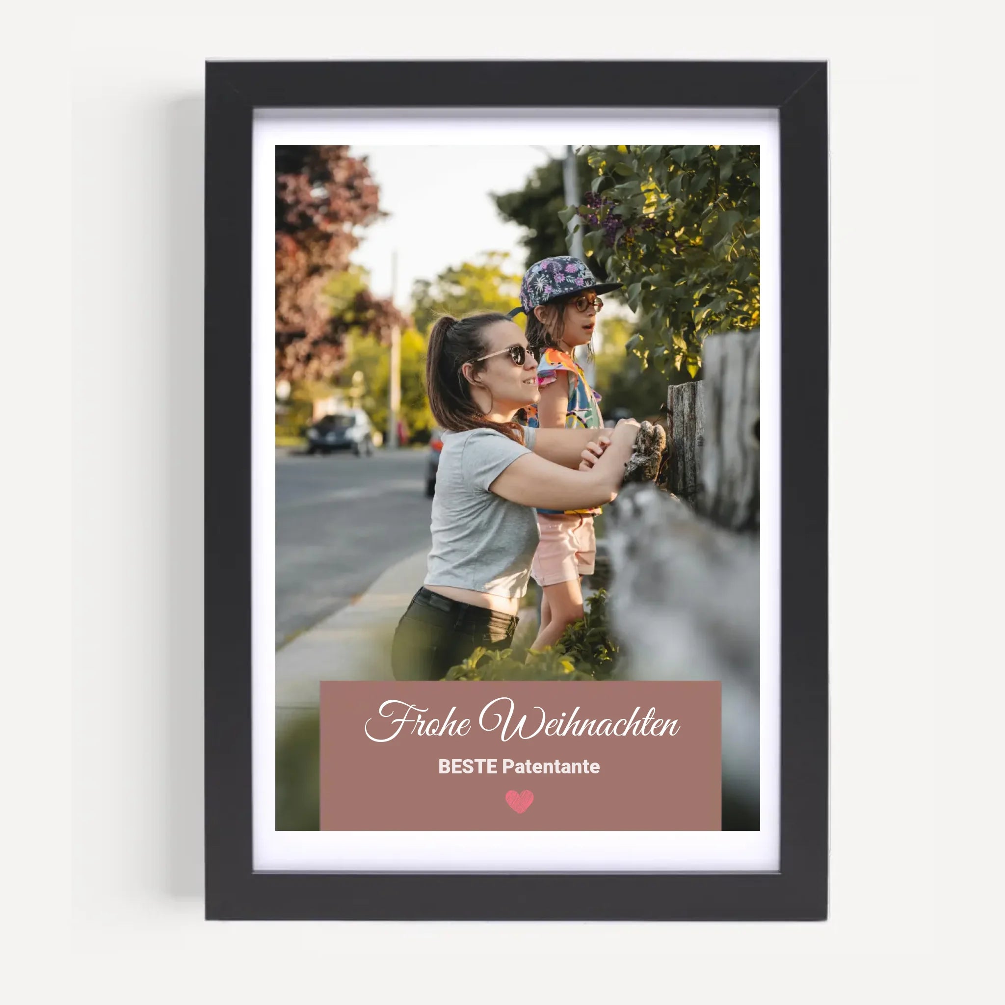 Patentante Weihnachtsgeschenk Foto Poster mit Bilderrahmen personalisierbar - Cantty