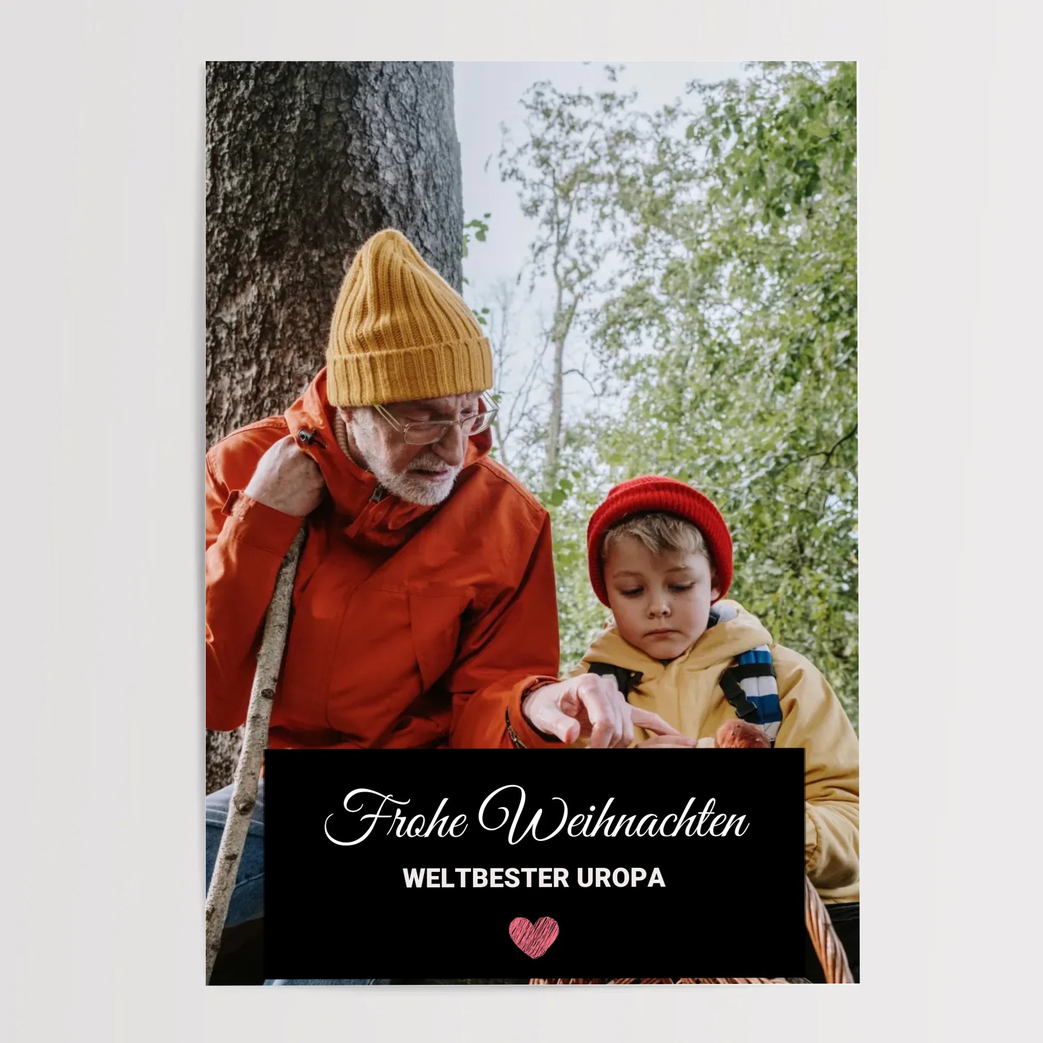 Weihnachtsgeschenk Uropa Foto Poster mit Bilderrahmen personalisierbar - Cantty