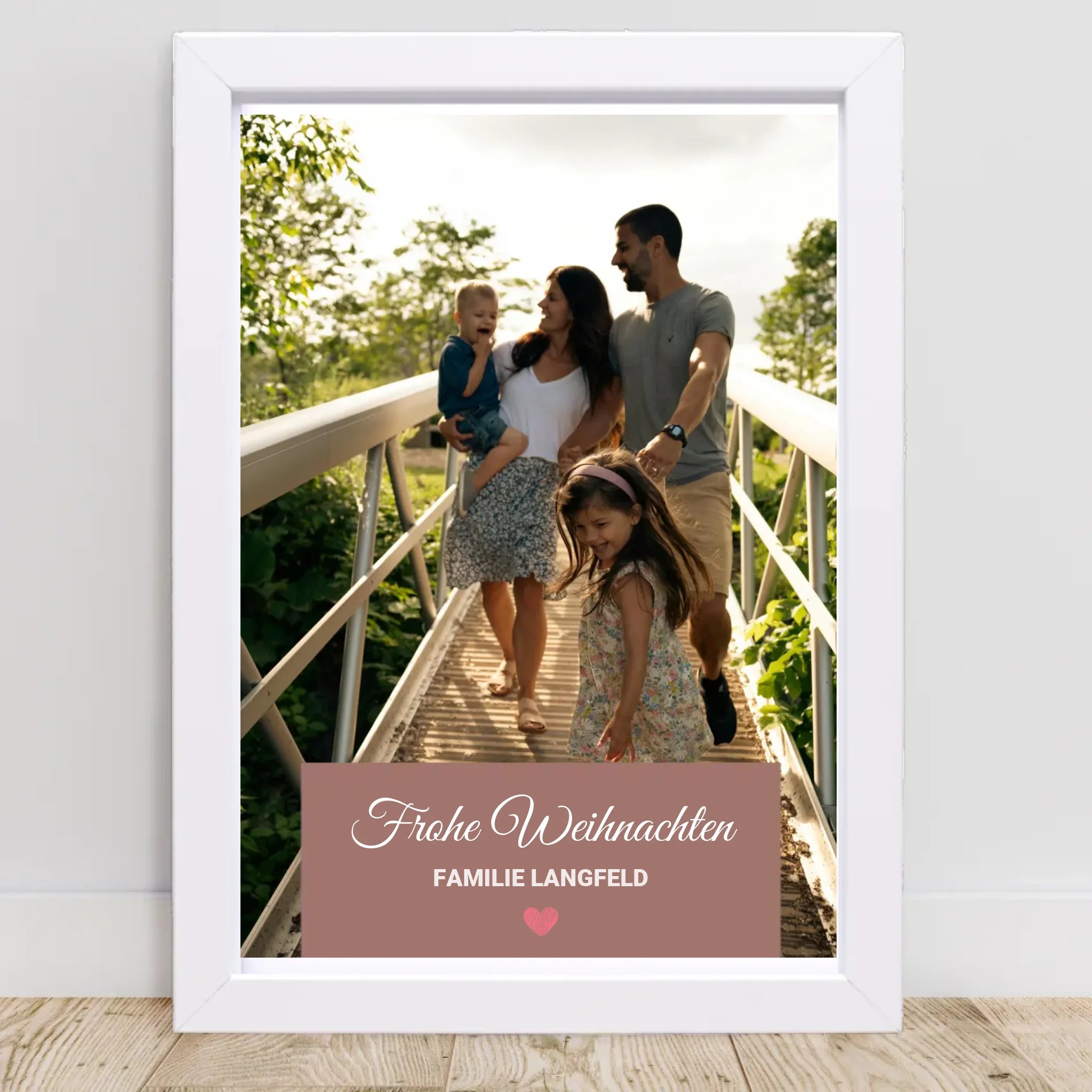 Familie Weihnachtsgeschenk Foto Poster mit Bilderrahmen personalisierbar - Cantty