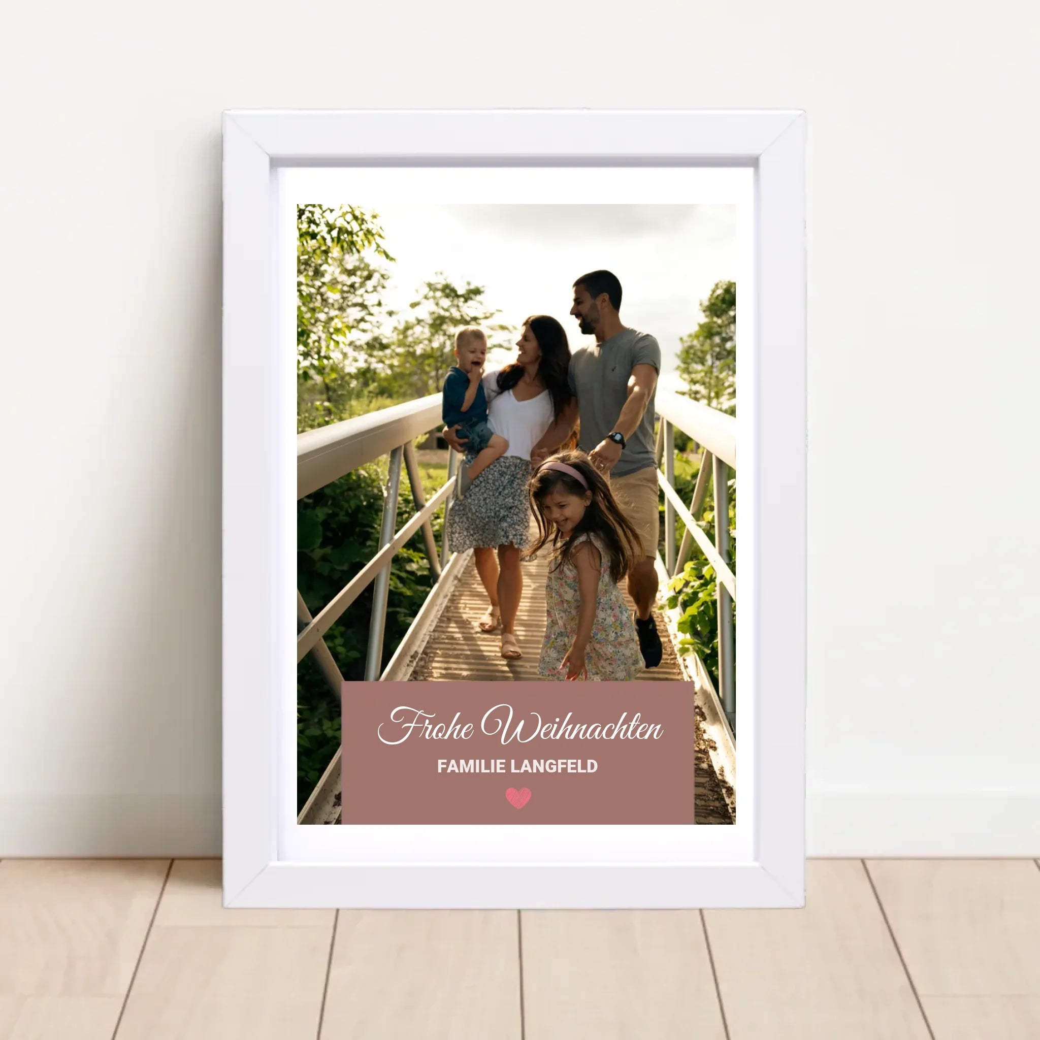 Familie Weihnachtsgeschenk Foto Poster mit Bilderrahmen personalisierbar - Cantty
