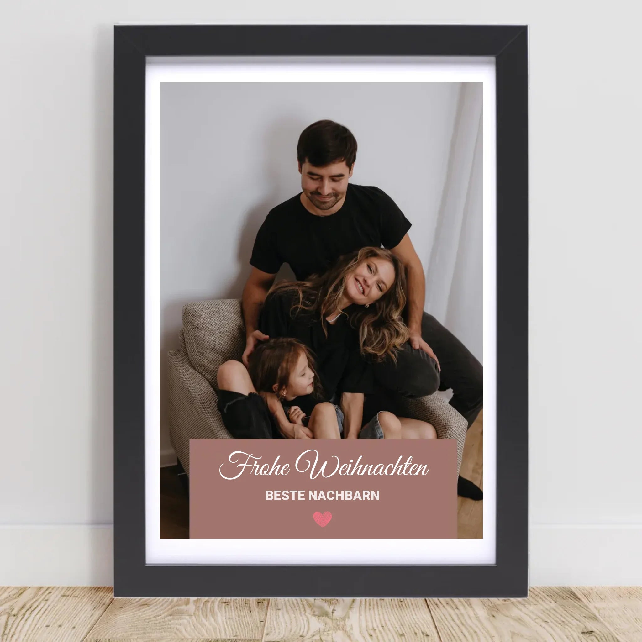 Nachbarn Weihnachtsgeschenk Foto Poster mit Bilderrahmen personalisierbar - Cantty