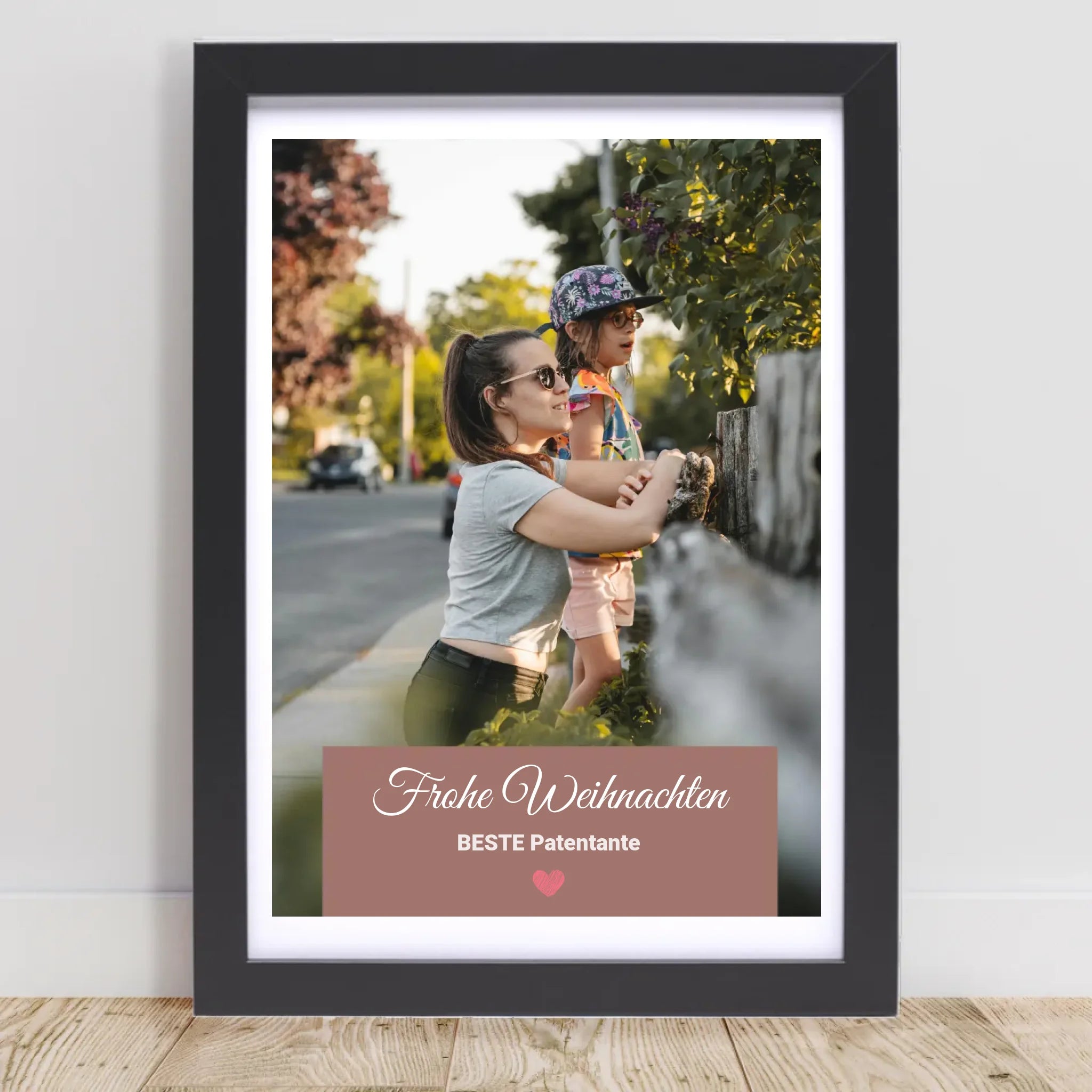 Patentante Weihnachtsgeschenk Foto Poster mit Bilderrahmen personalisierbar - Cantty