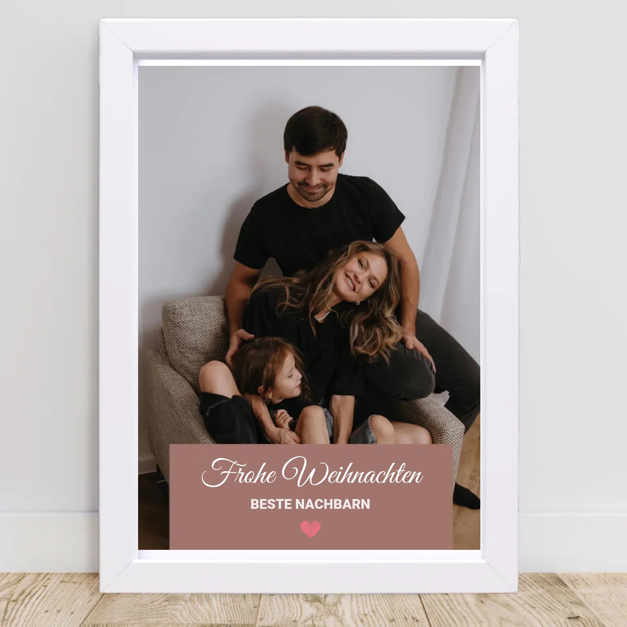 Nachbarn Weihnachtsgeschenk Foto Poster mit Bilderrahmen personalisierbar - Cantty