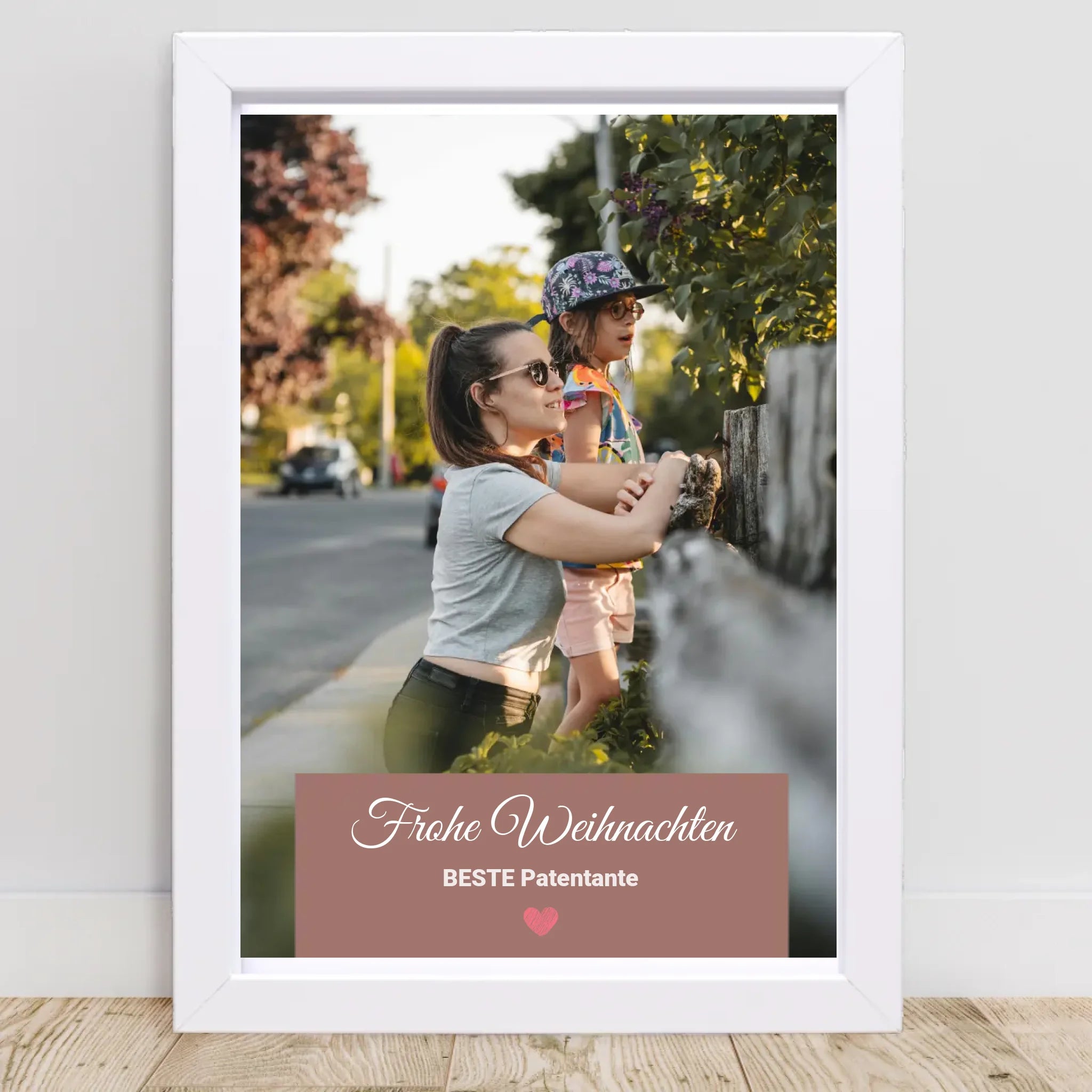 Patentante Weihnachtsgeschenk Foto Poster mit Bilderrahmen personalisierbar - Cantty