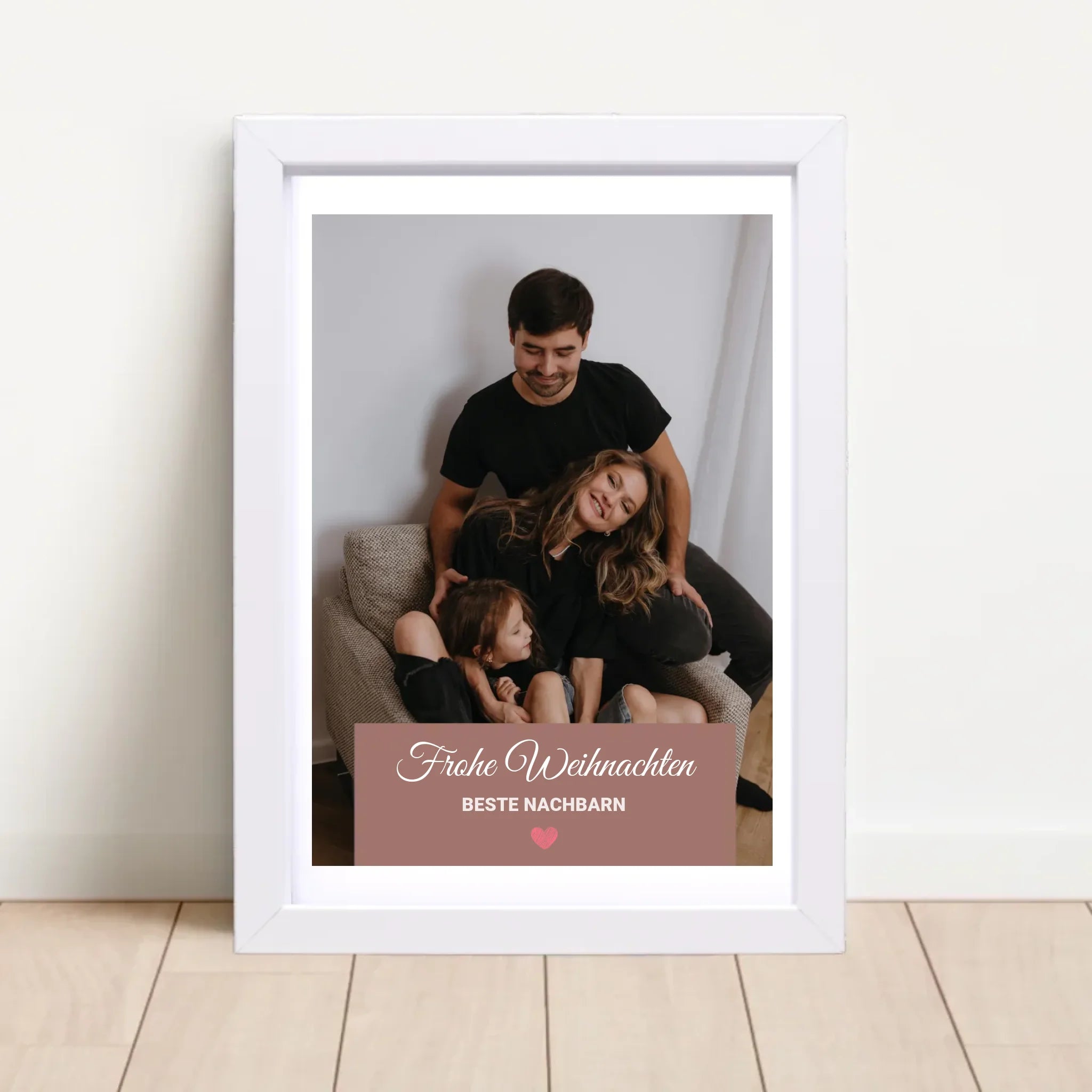 Nachbarn Weihnachtsgeschenk Foto Poster mit Bilderrahmen personalisierbar - Cantty