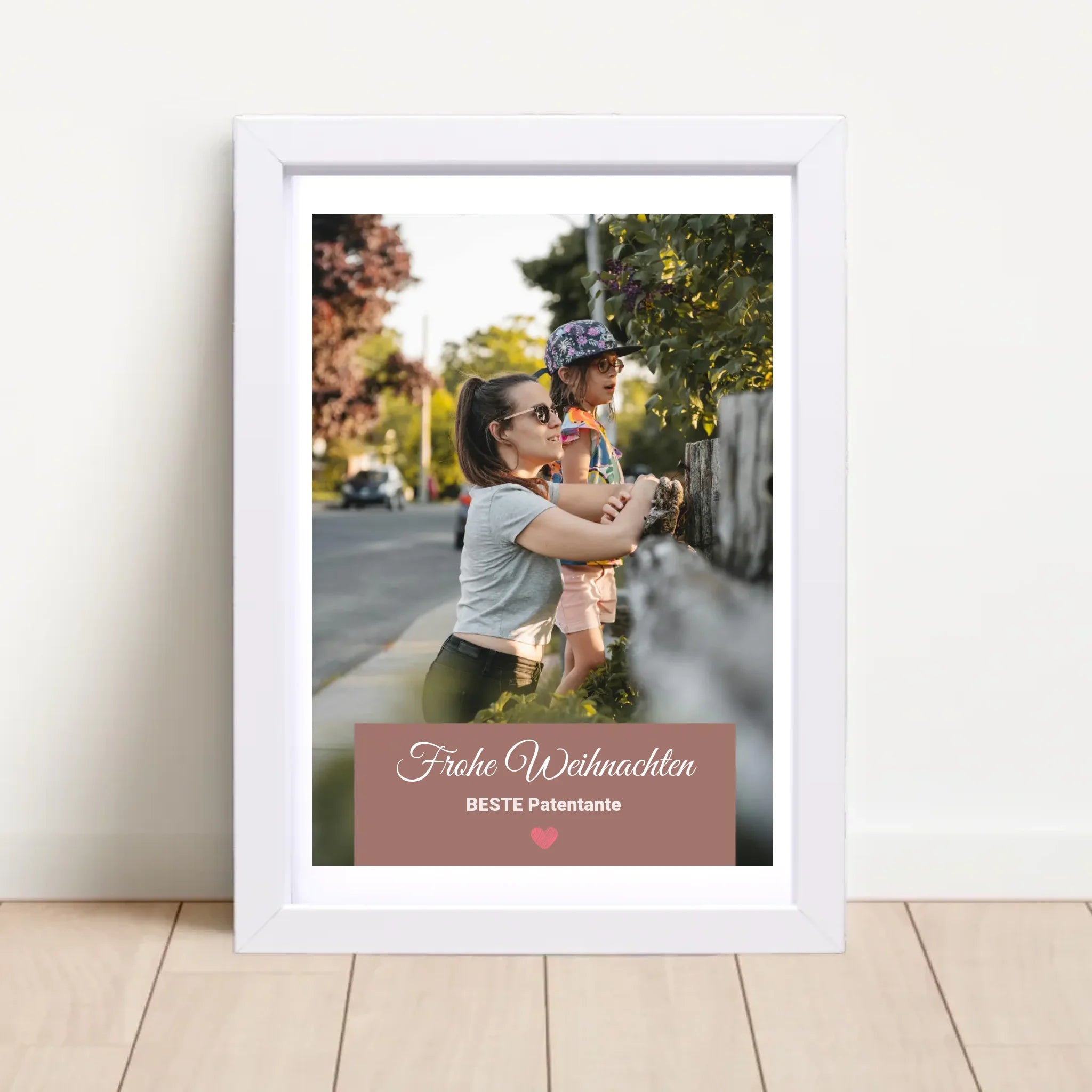 Patentante Weihnachtsgeschenk Foto Poster mit Bilderrahmen personalisierbar - Cantty