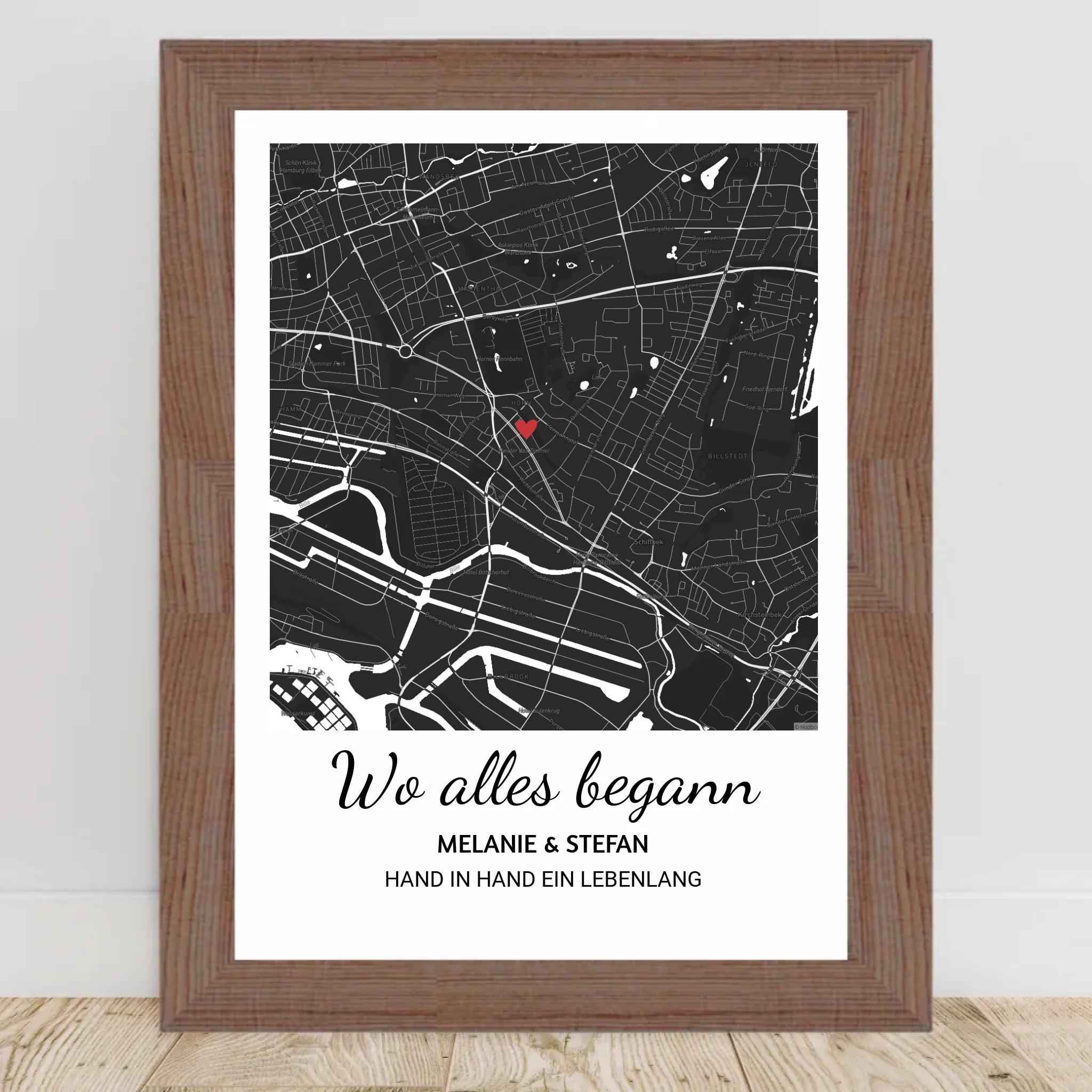 Wo alles begann Poster mit Rahmen personalisierbar - Cantty