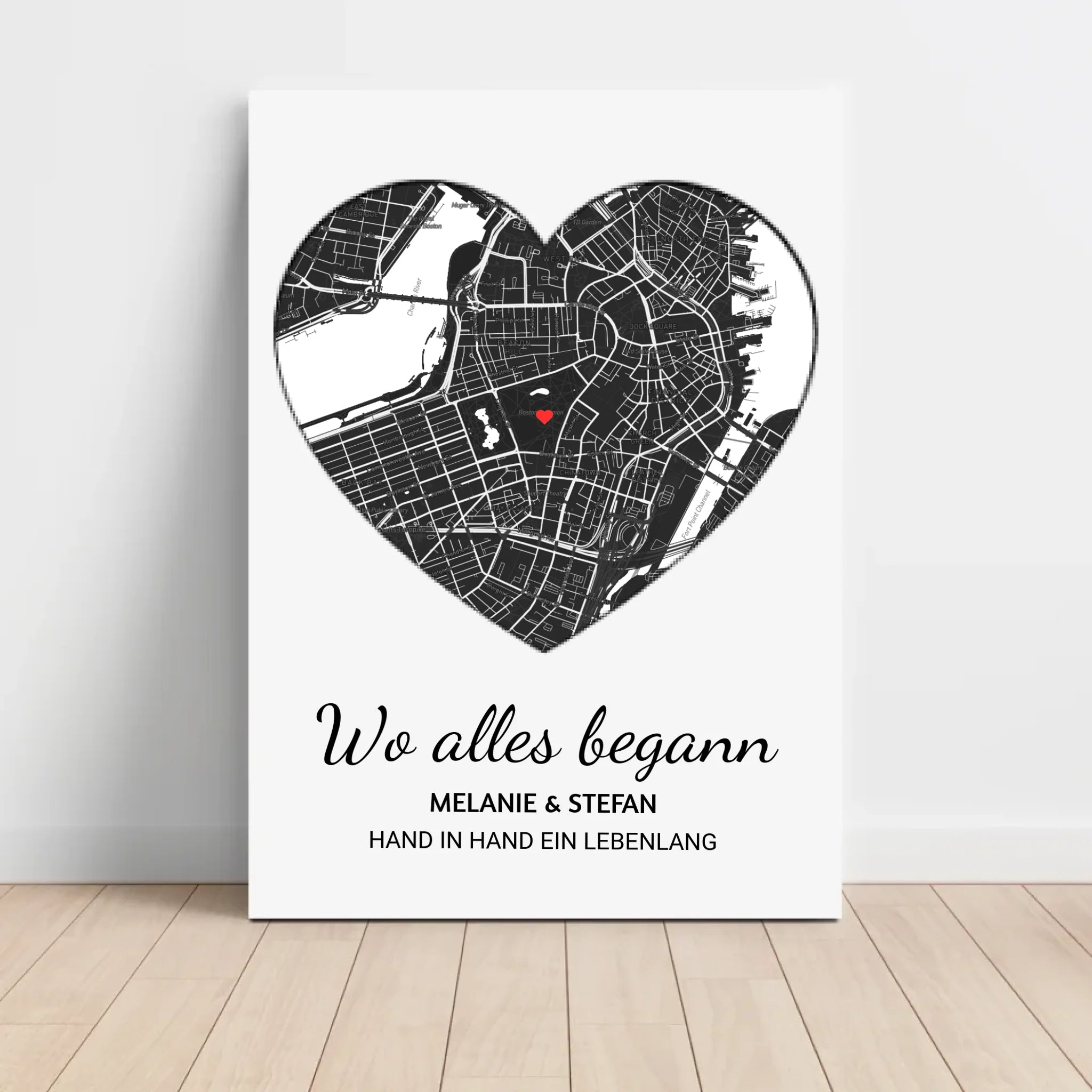 Wo alles begann Herz Poster mit Rahmen oder zum ausdrucken download - Cantty